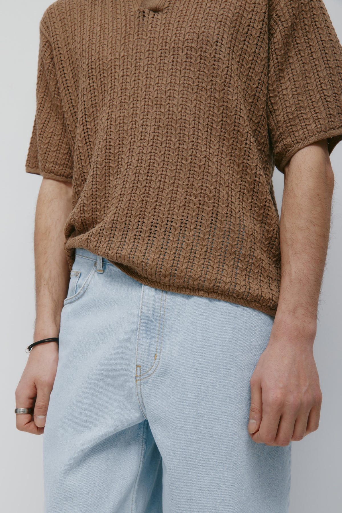 Men's Jadd Shortsleeve Knit Polo in Otter