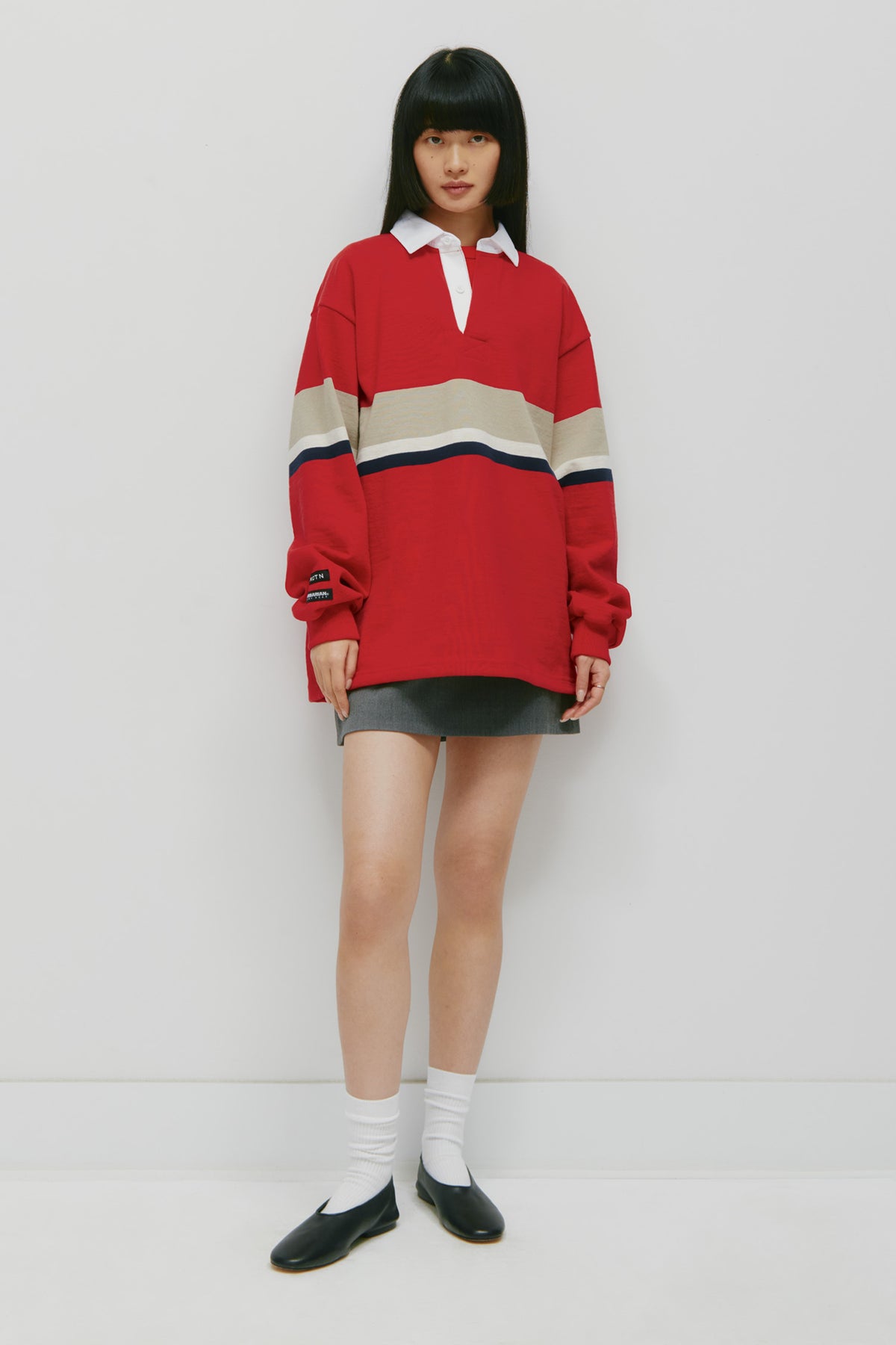 Rugby Shirt in Dark Red/Taupe/Ivory/Navy – Kotn