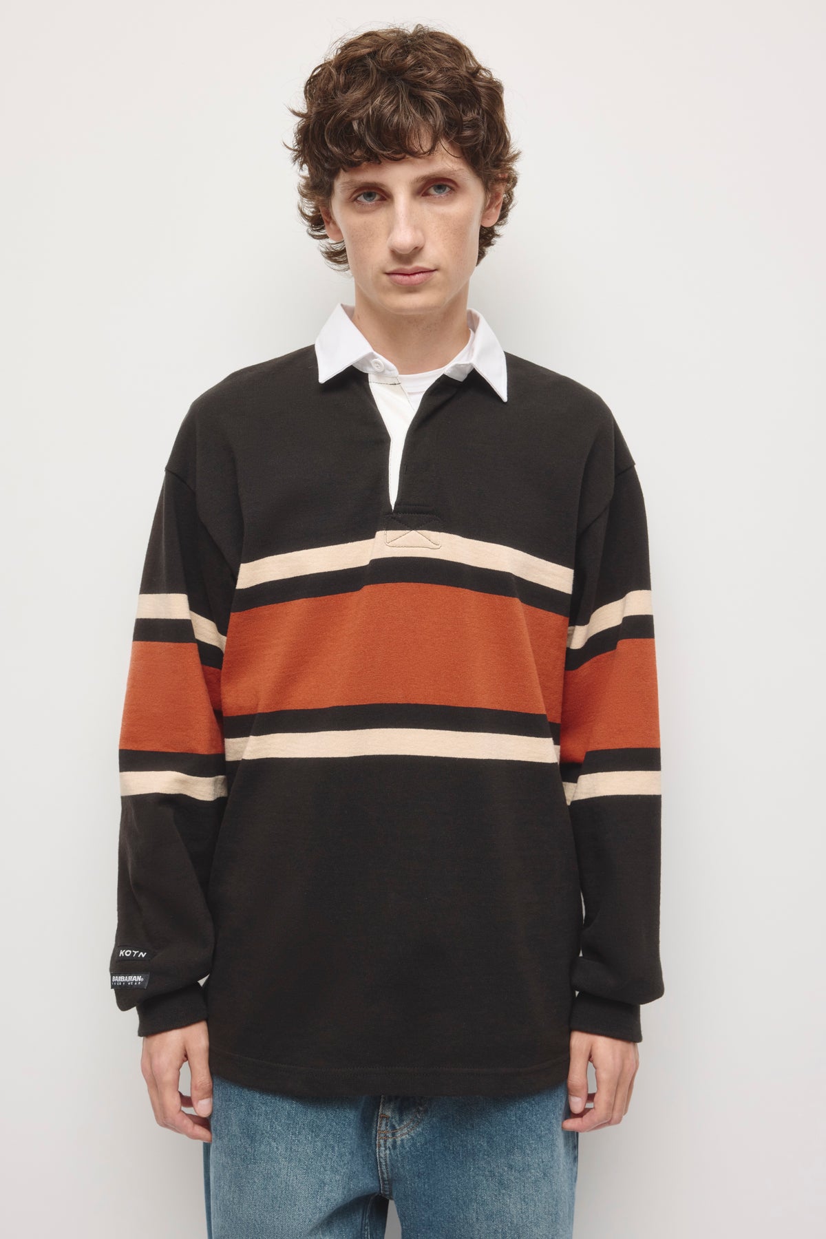 Barbarian Rugby in Black/Rust Stripe