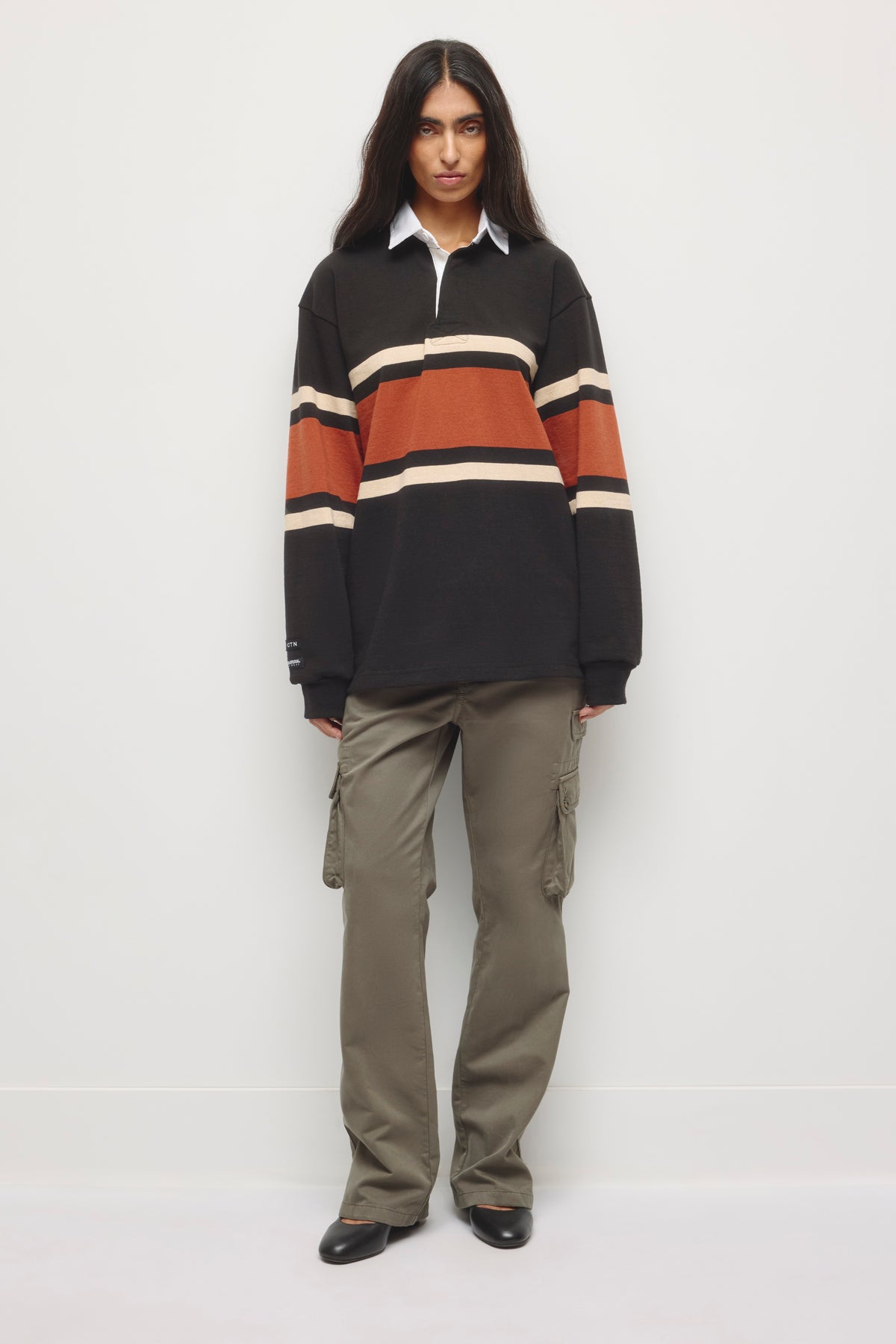 Model is 5’10" and wearing a size S.