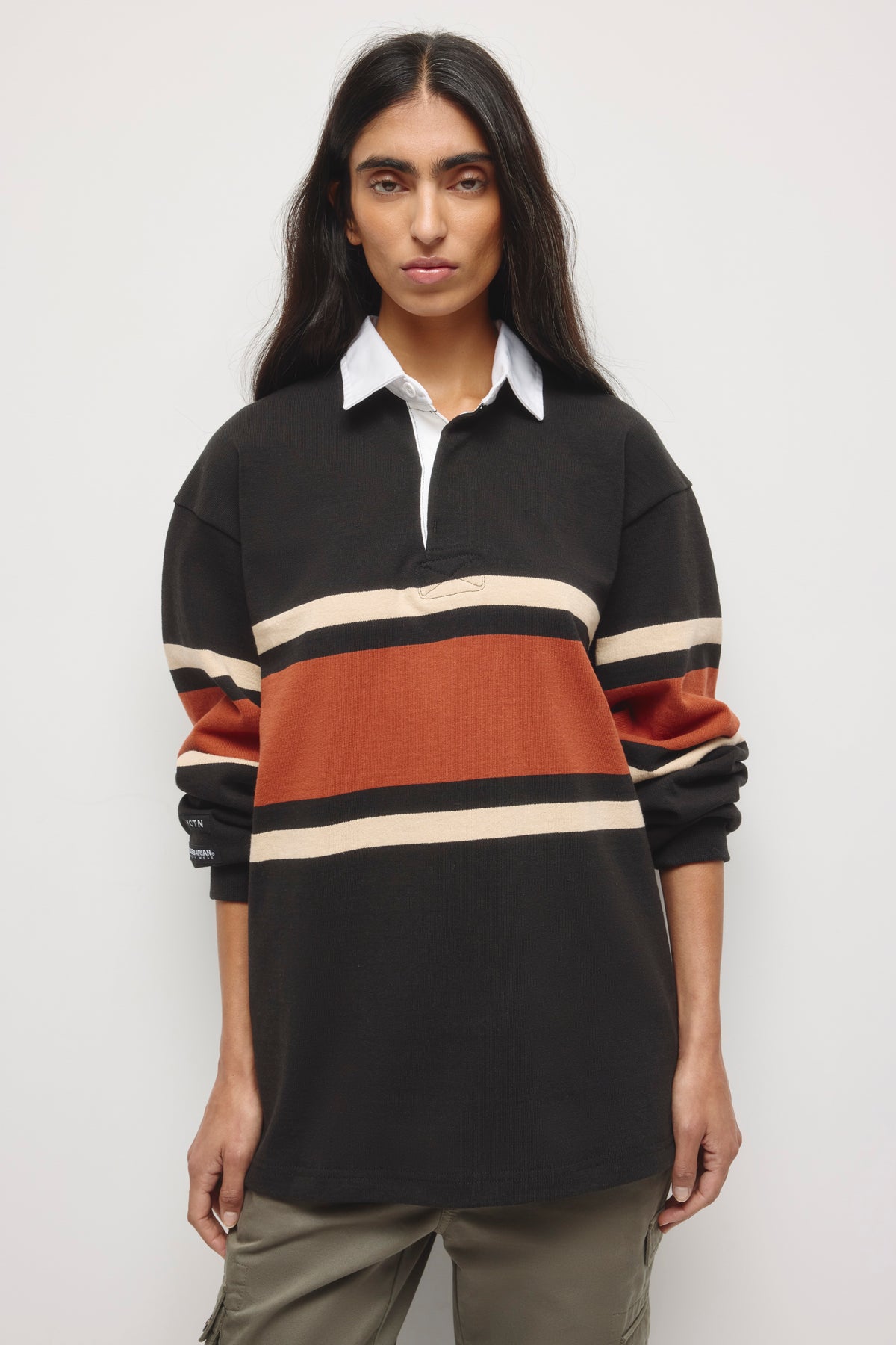Barbarian Rugby in Black/Rust Stripe