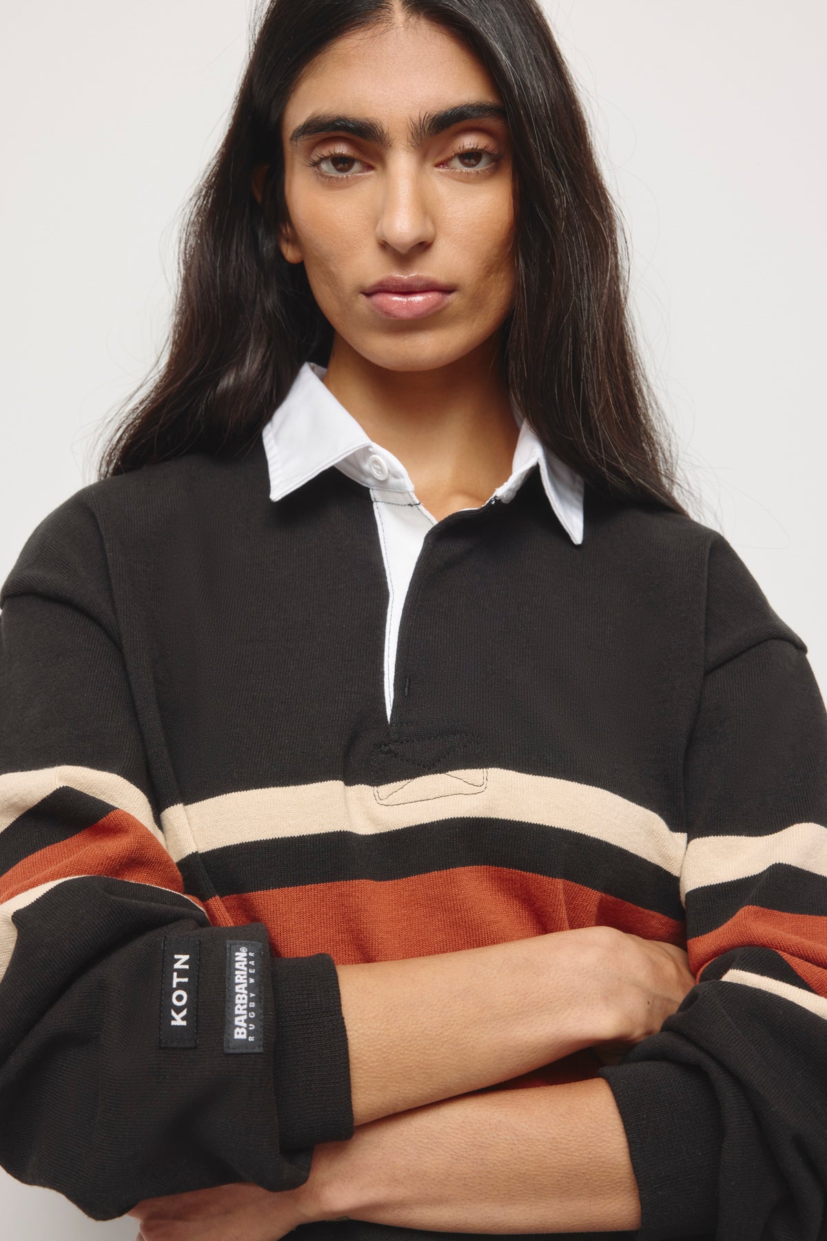 Barbarian Rugby in Black/Rust Stripe