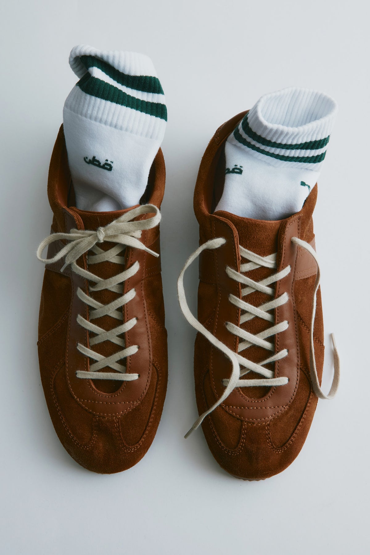 Crew Socks in Bottle Green Stripe