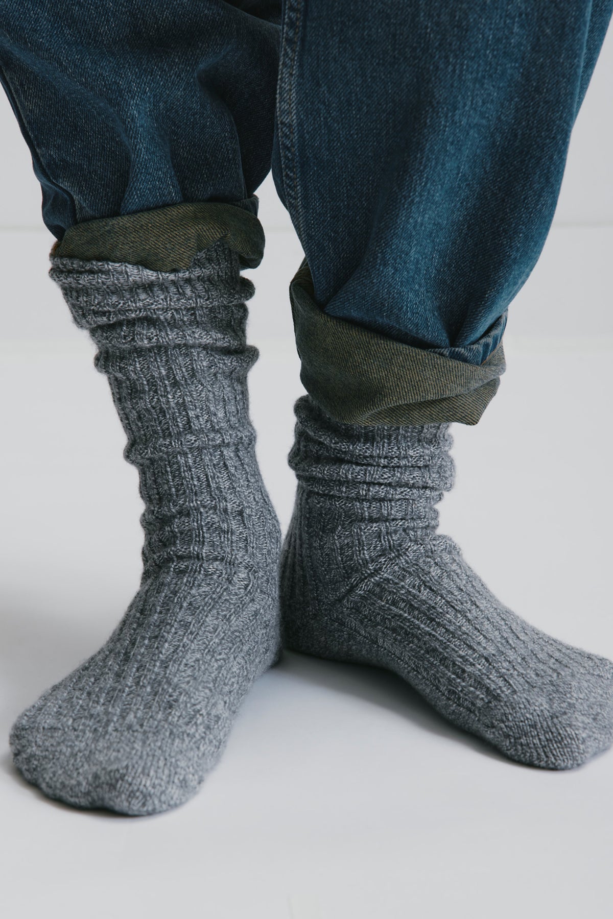 Highlands Sweater Socks Charcoal Oat Melange