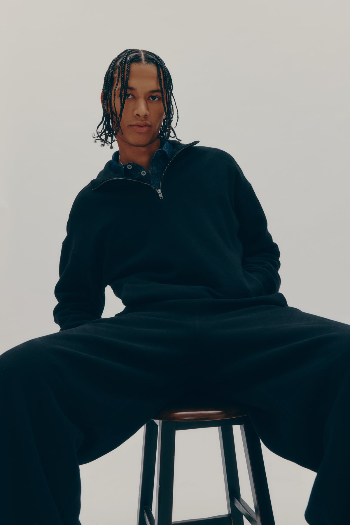 Men's Cozy Quarter Zip in Black