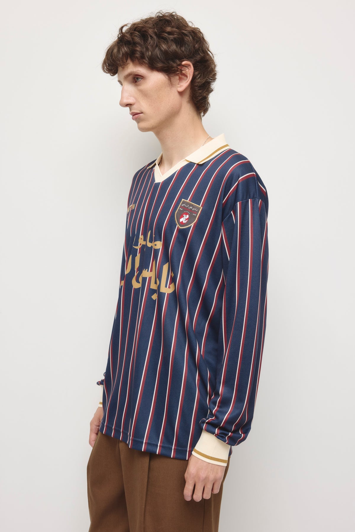 Kotn Long Sleeve Soccer Jersey in Deep Ocean/Carmine/Birch