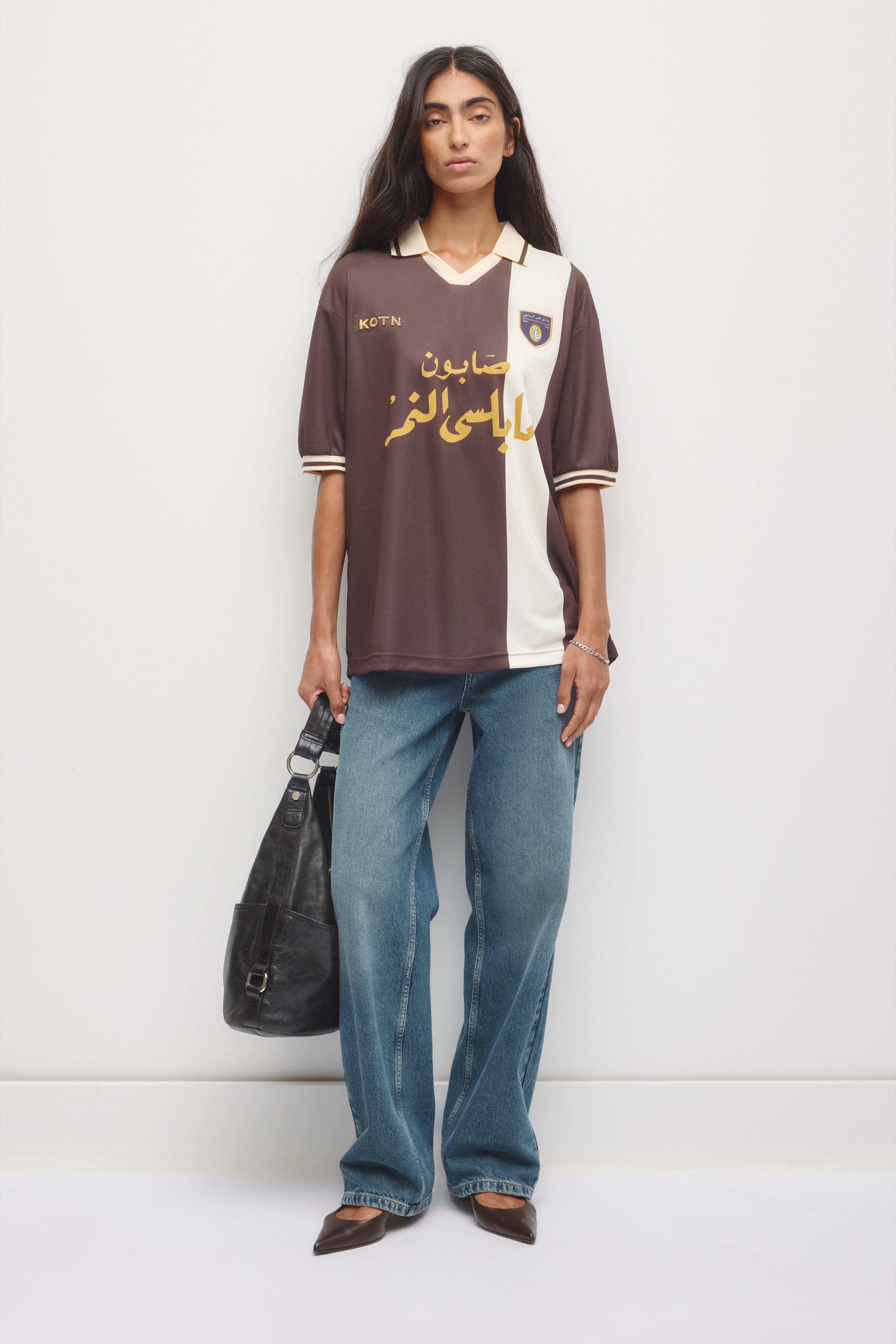 Kotn Short Sleeve Soccer Jersey in Espresso/Birch