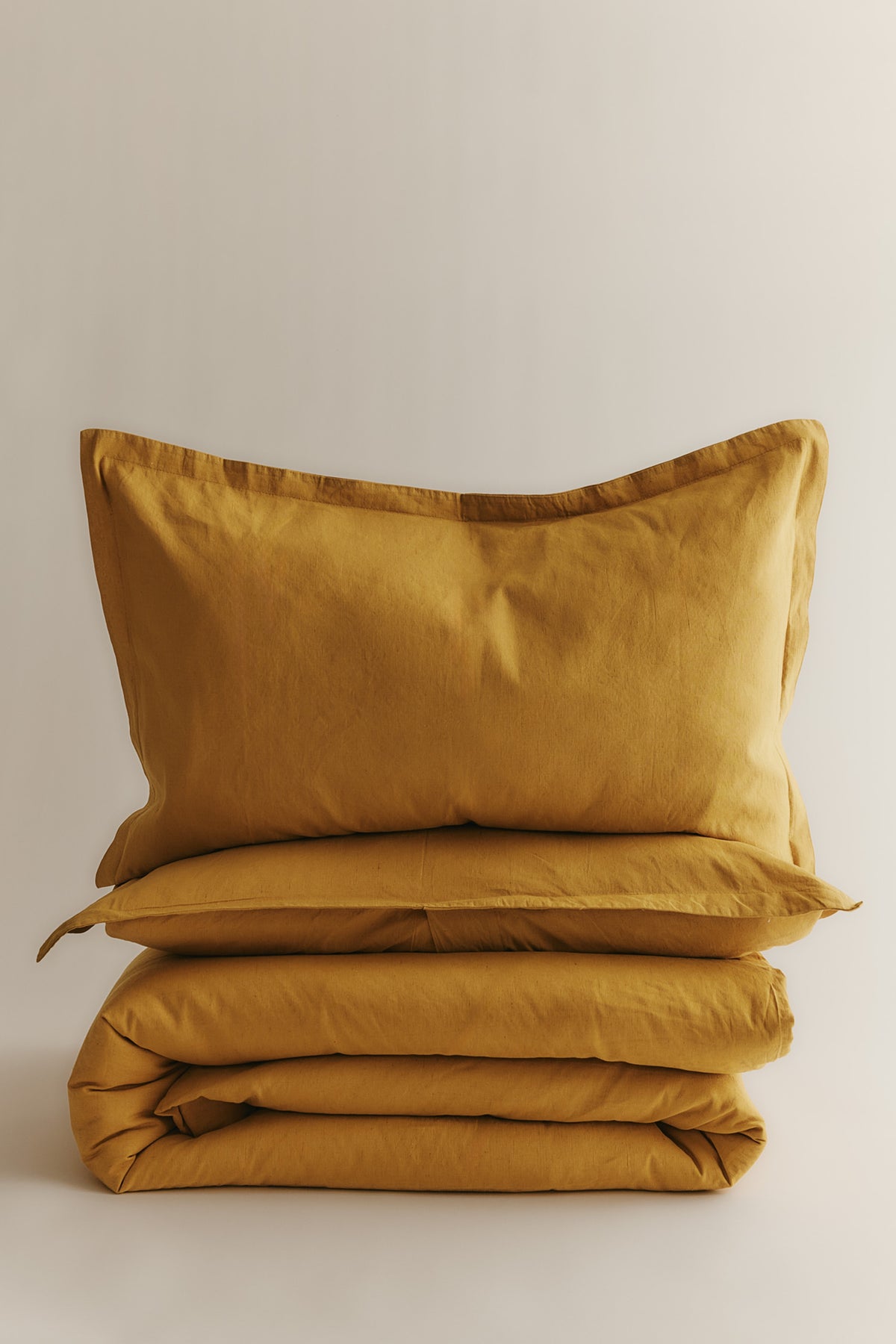 Linen Duvet Cover Sham Set Gold