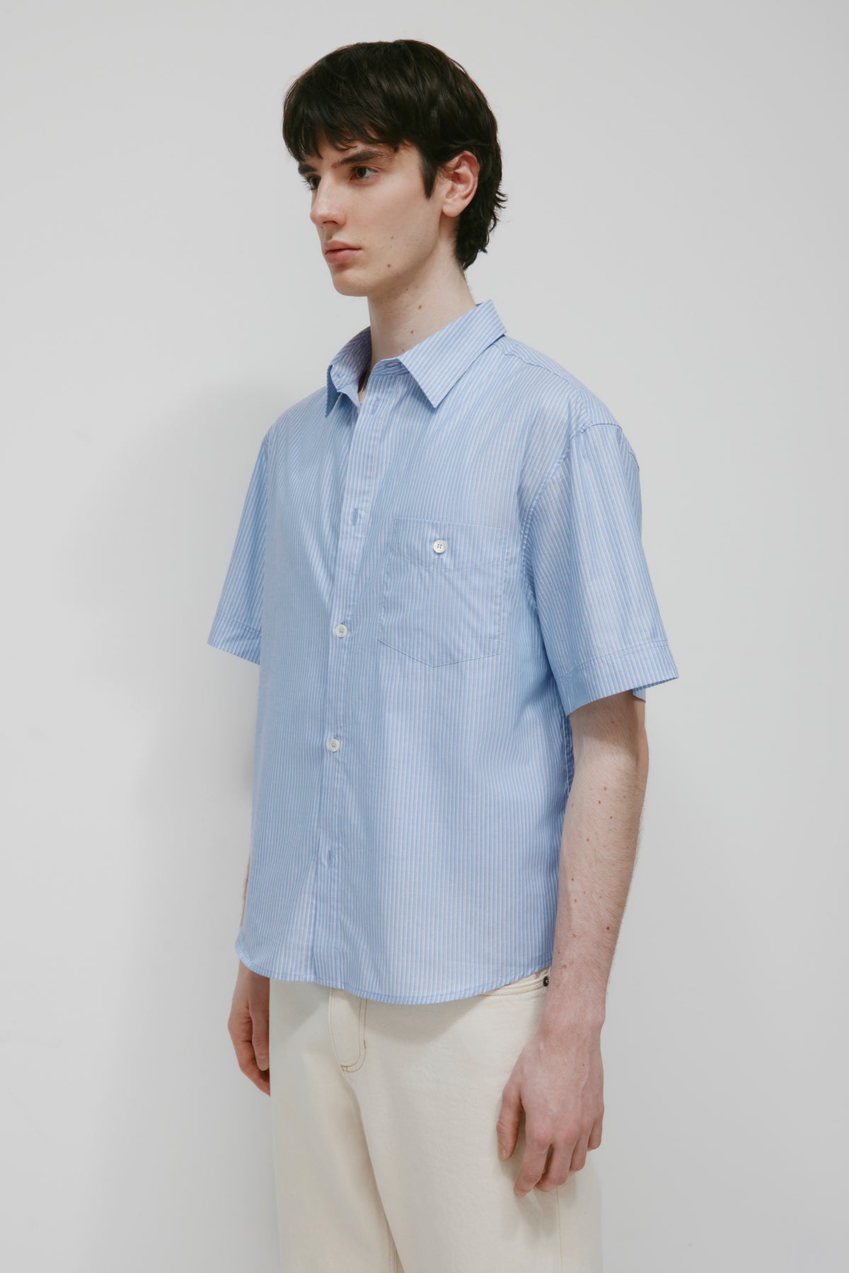 Men's Hawa Shirt in Blue/White Stripe