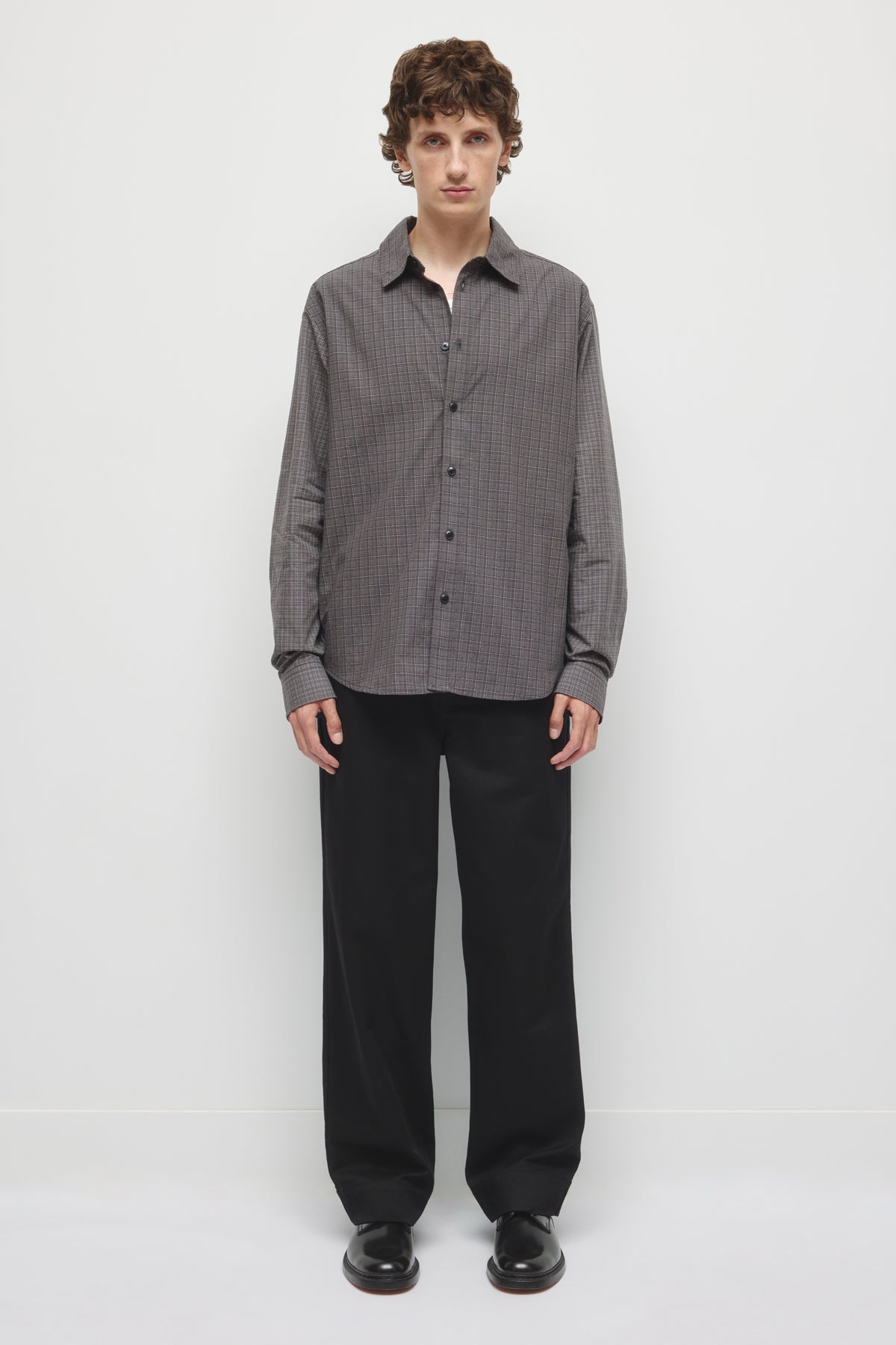 Chemise Patchwork pour homme en tartan gypse/noir