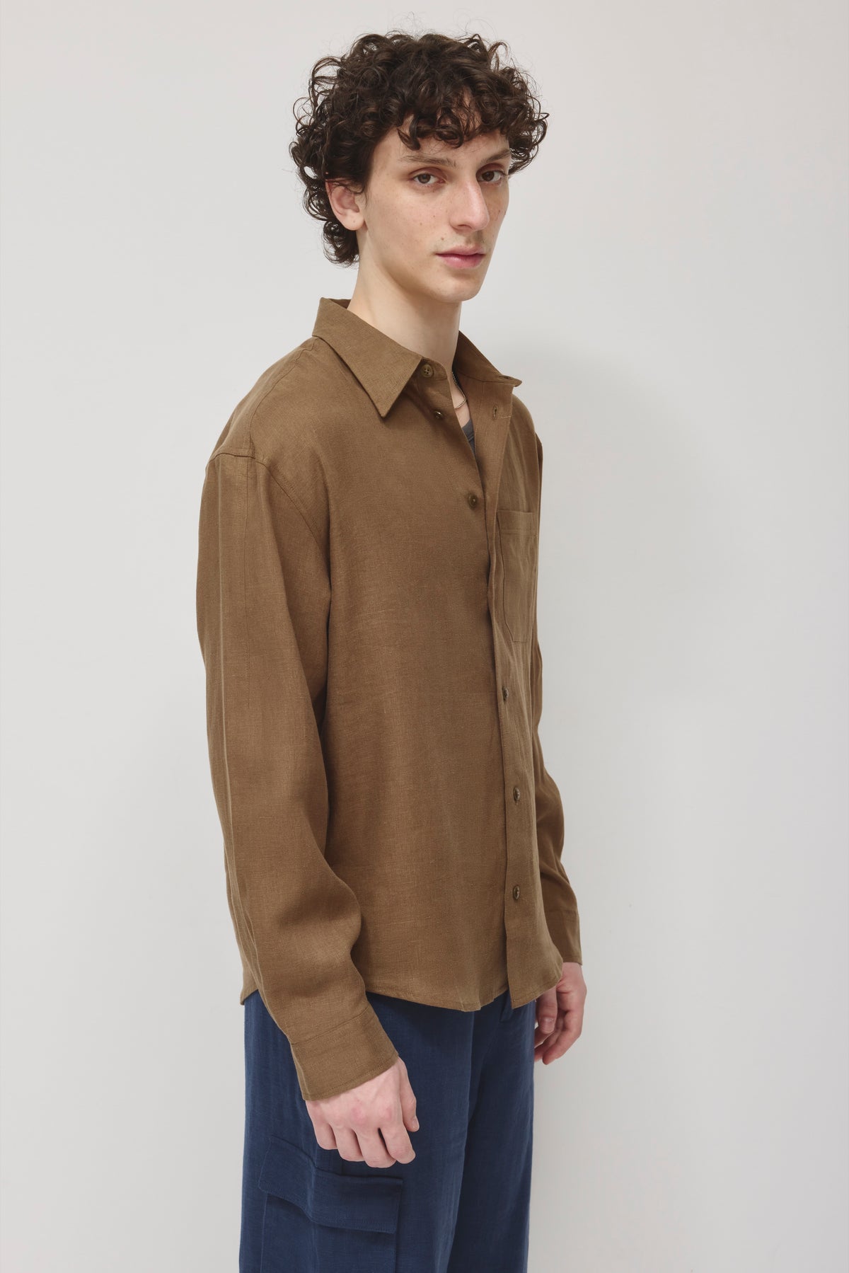 Chemise en lin Sila pour homme en teck