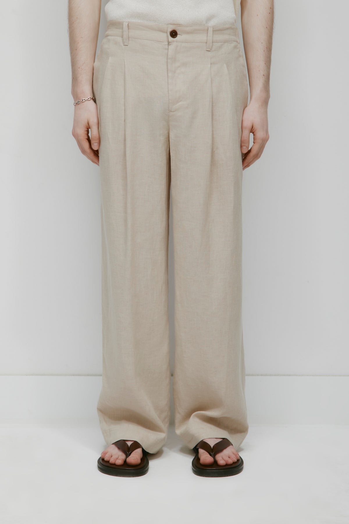 Men's Sila Linen Trouser in Stone