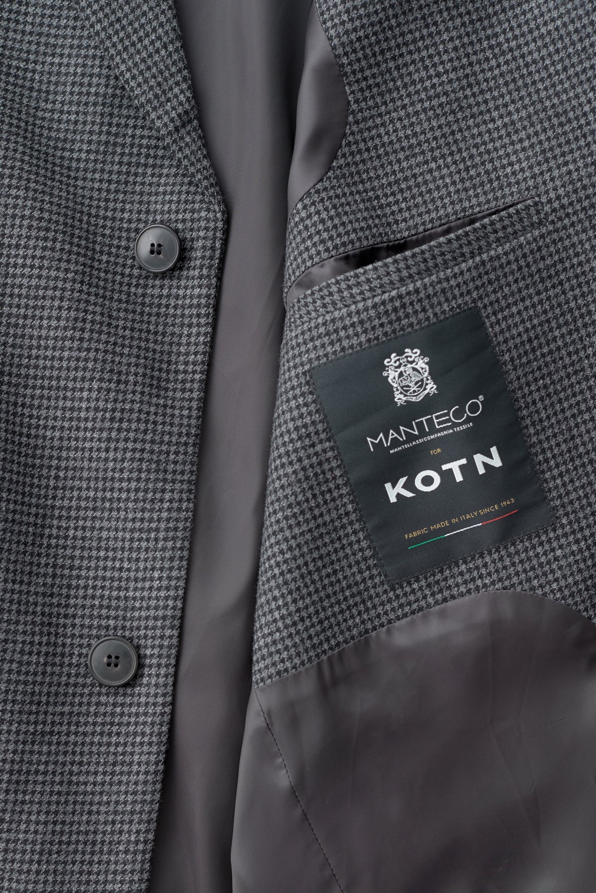 Veste Laureate en laine en pied-de-poule anthracite