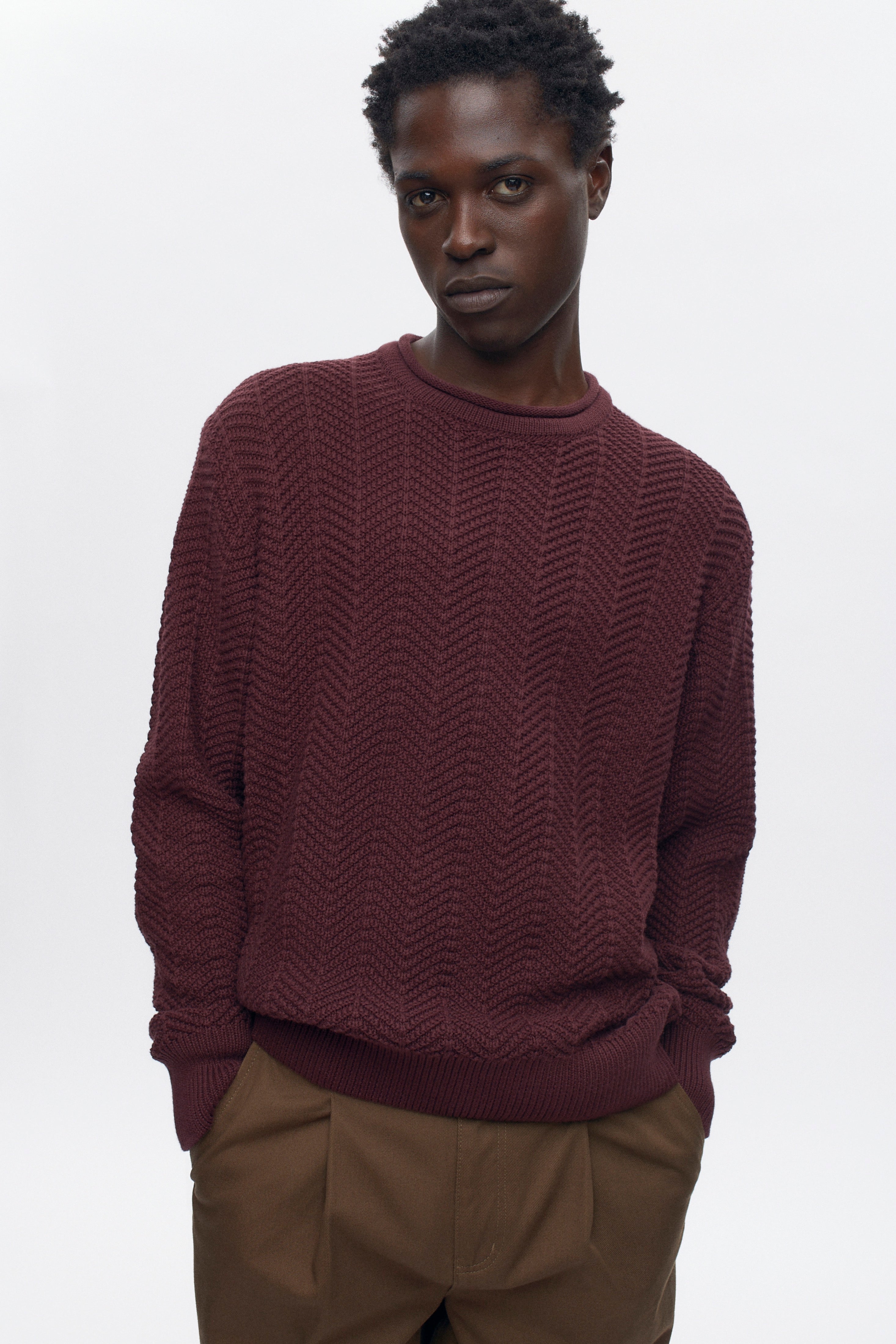 Men's Dahab Rollneck Sweater in Plum