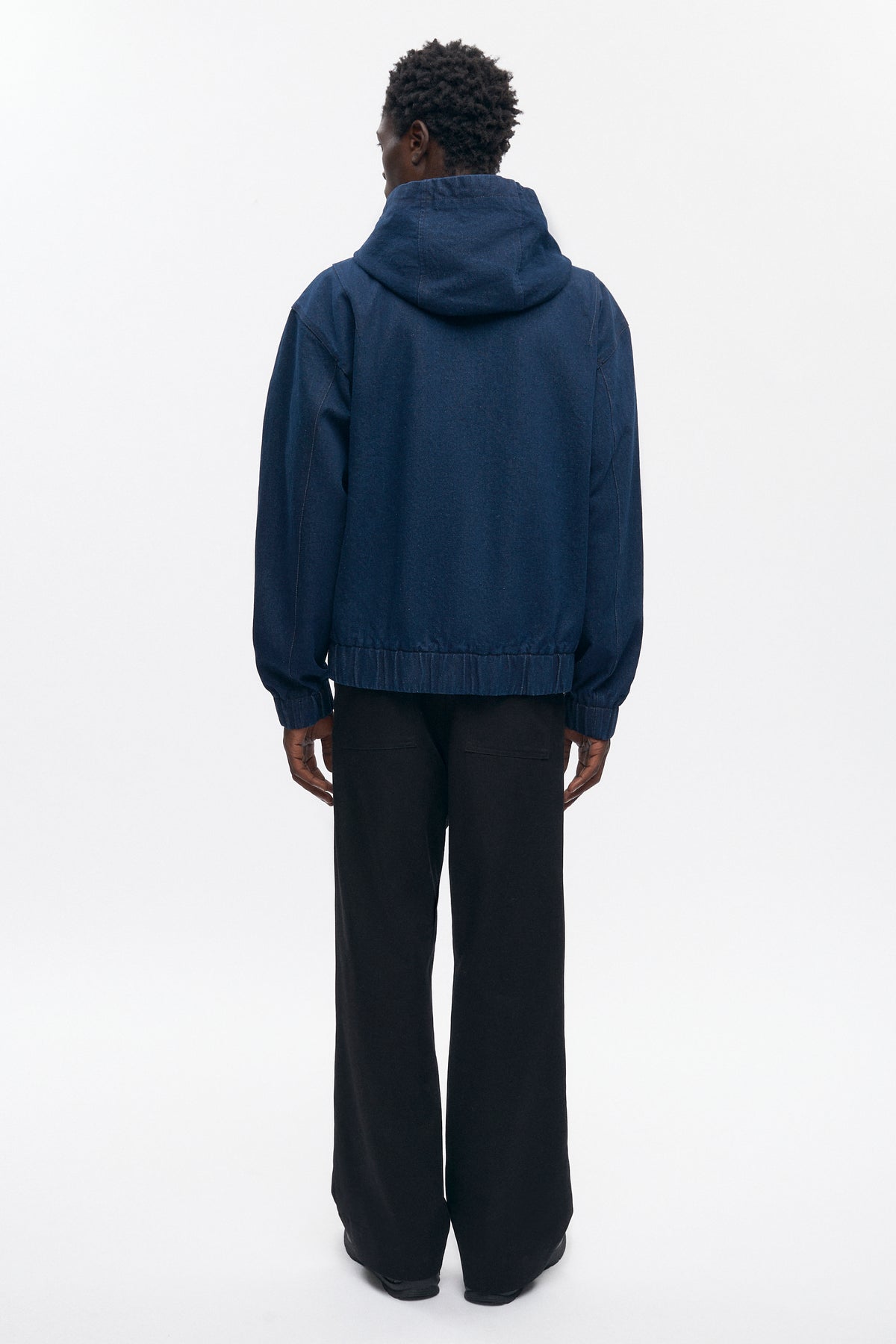 Men's Denim Hooded Jacket in Rinse