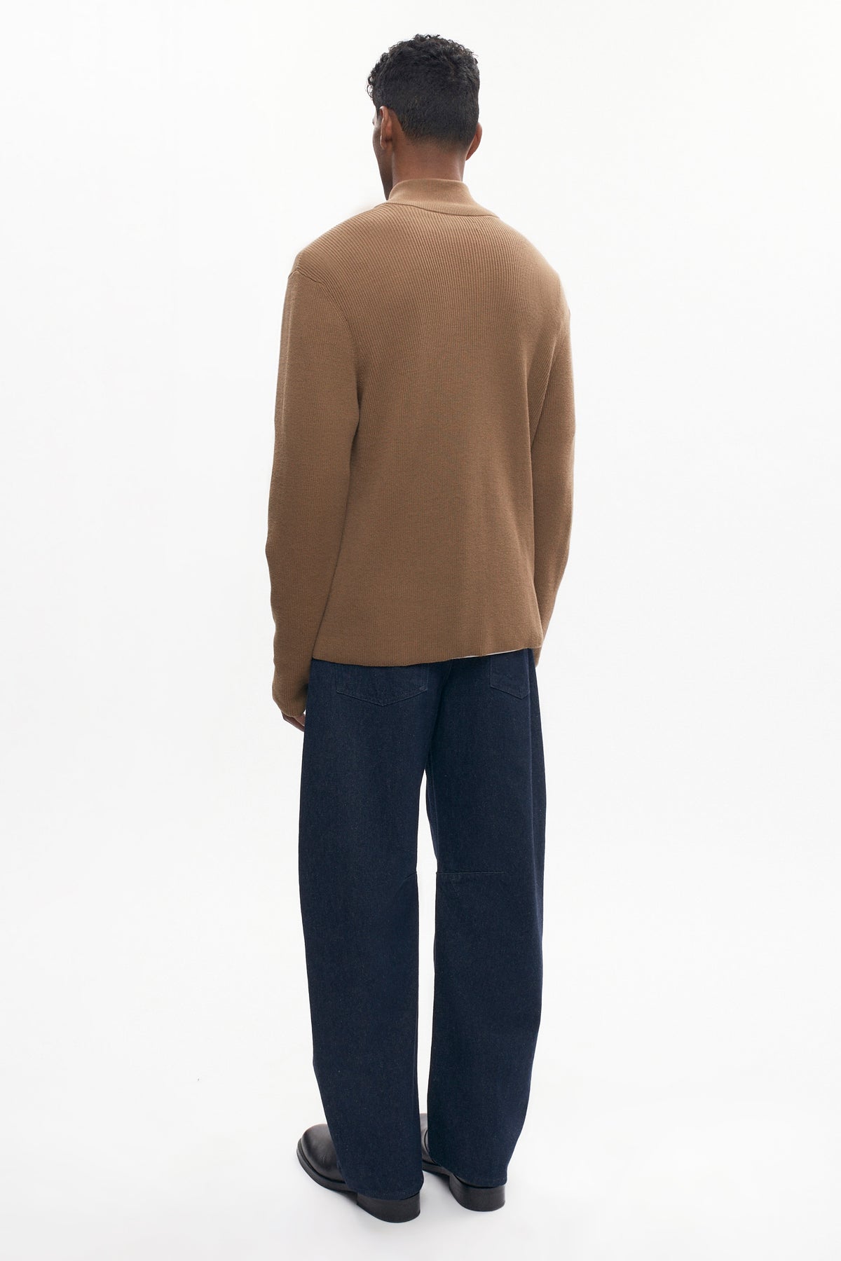 Pull léger à fermeture éclair pour homme en loutre