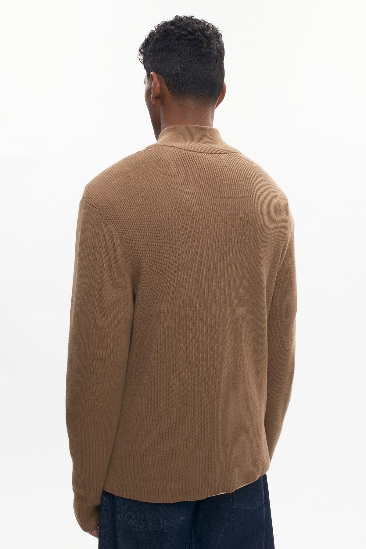 Pull léger à fermeture éclair pour homme en loutre