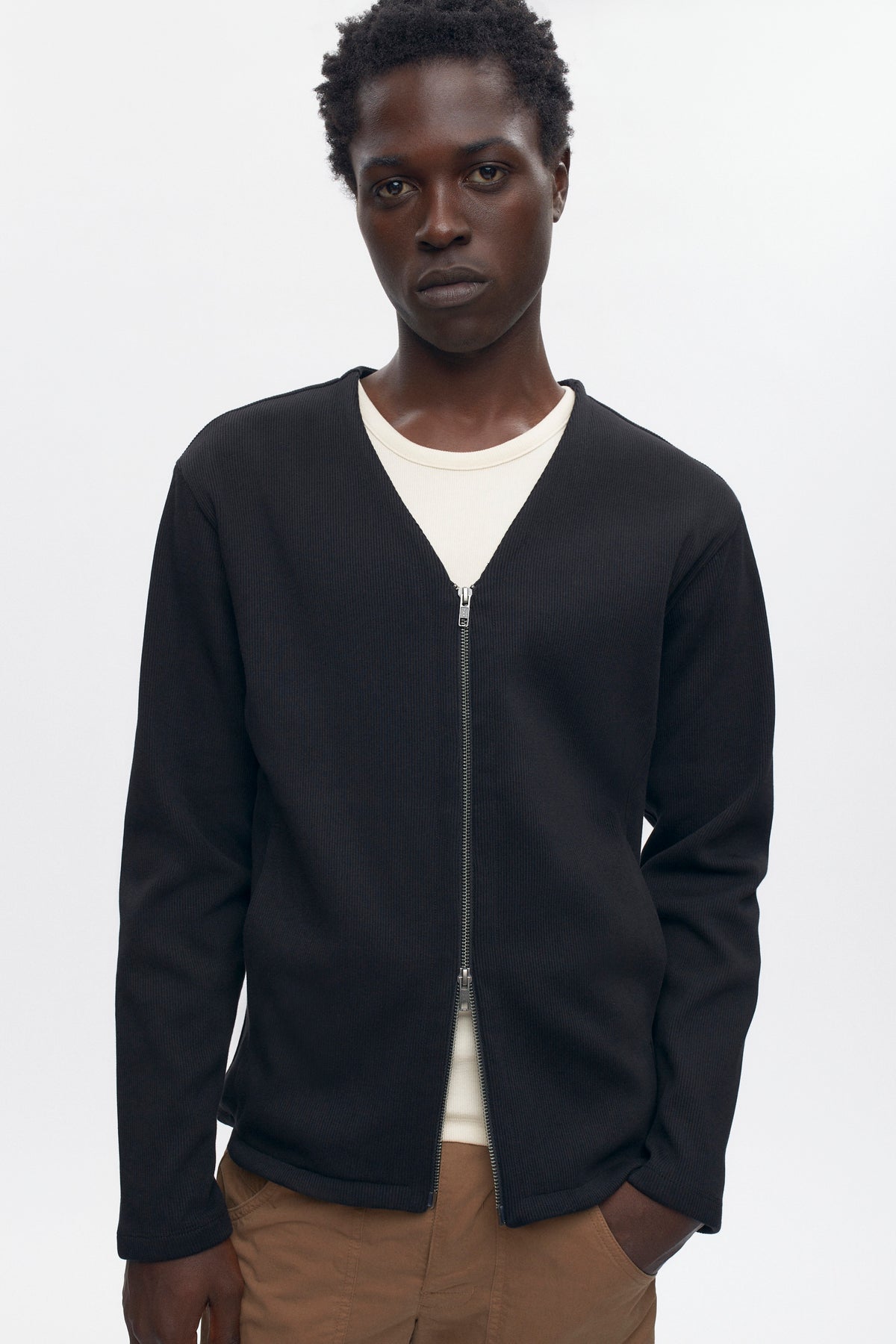 T-shirt à manches longues Thebes pour homme en noir