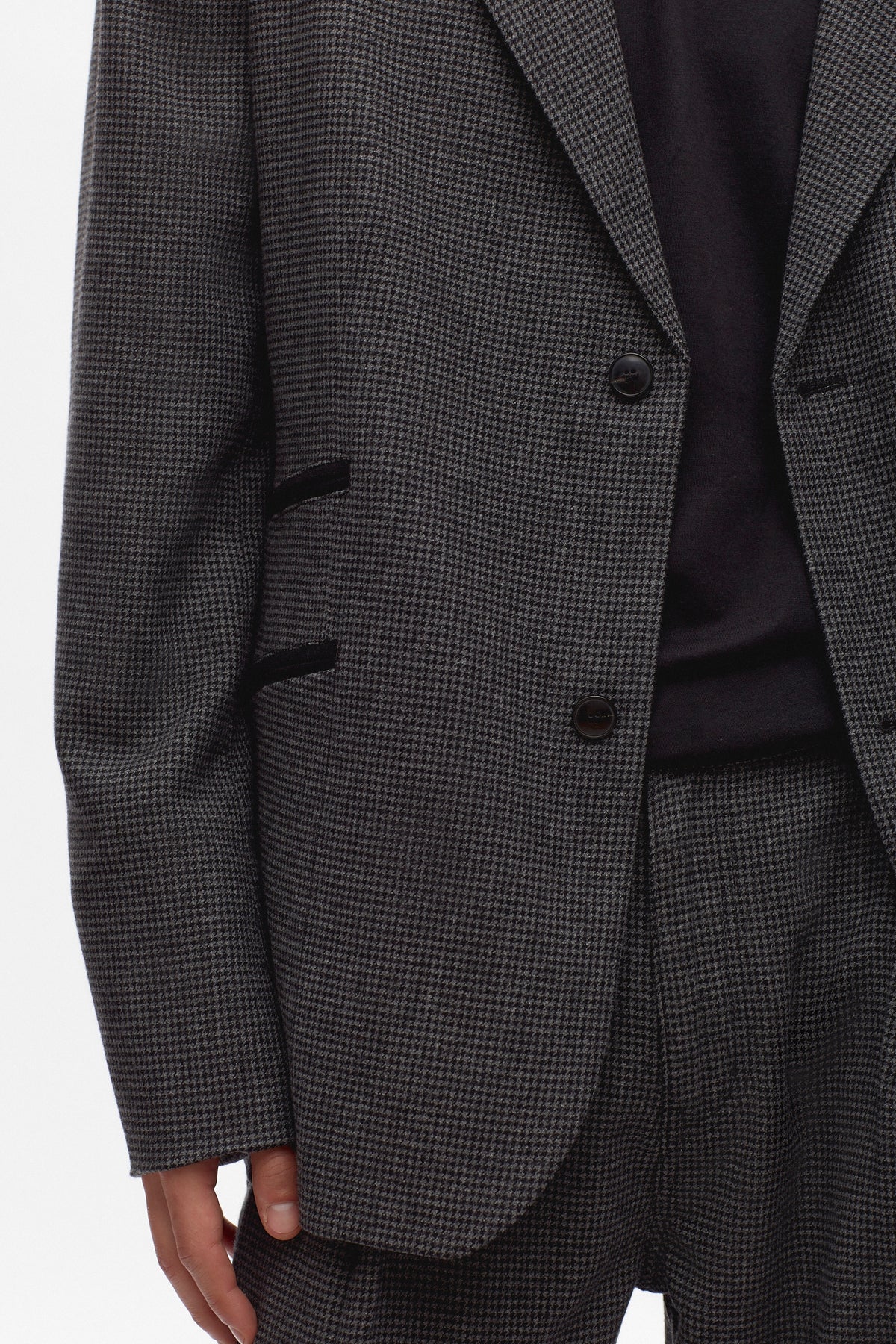 Veste Laureate en laine en pied-de-poule anthracite