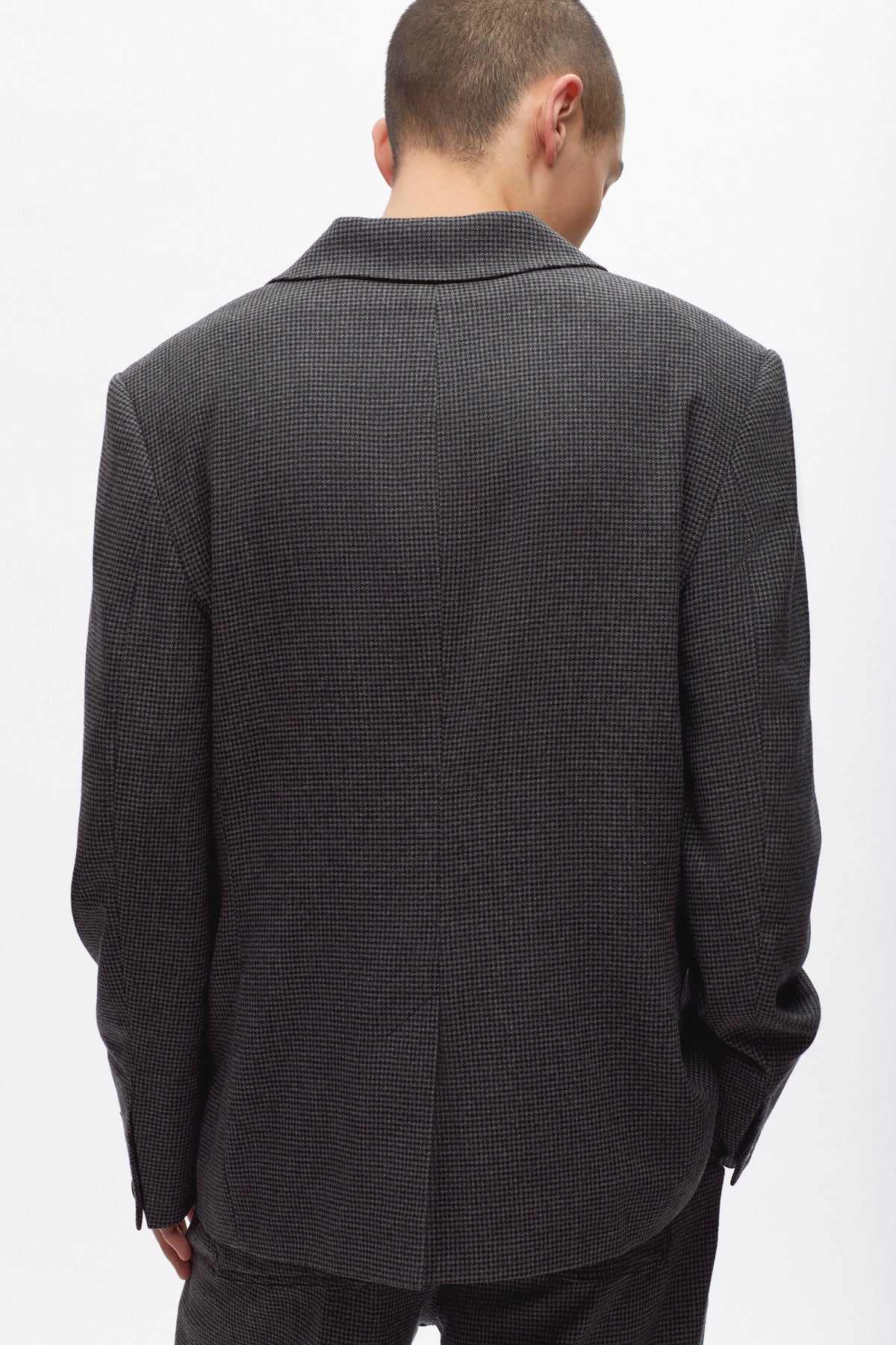 Veste Laureate en laine en pied-de-poule anthracite