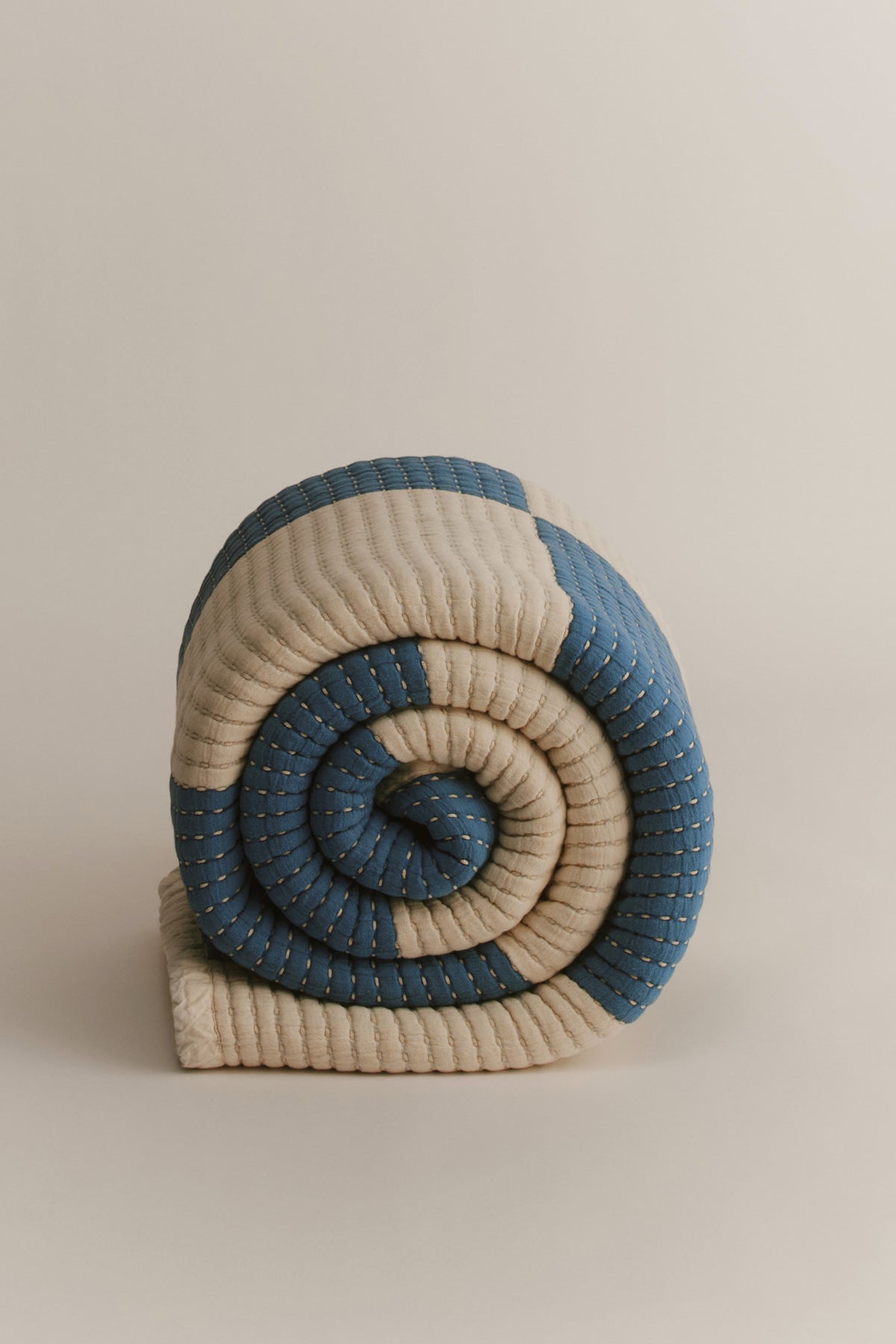 Patchwork Quilted Comforter in Natural/Delta