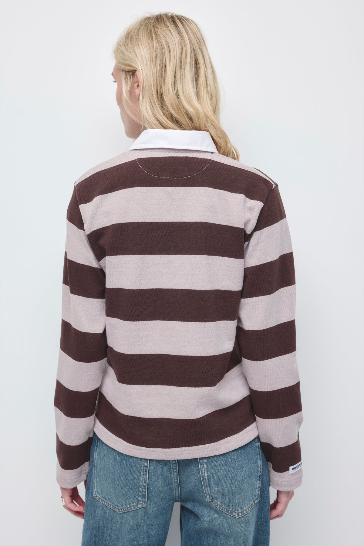 Shrunken Rugby Shirt in Grey/Brown
