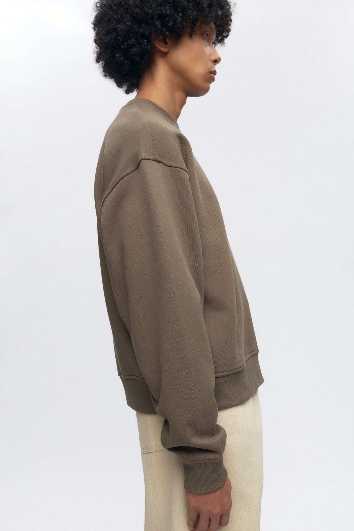 French Terry Sweatshirt in Dark Taupe