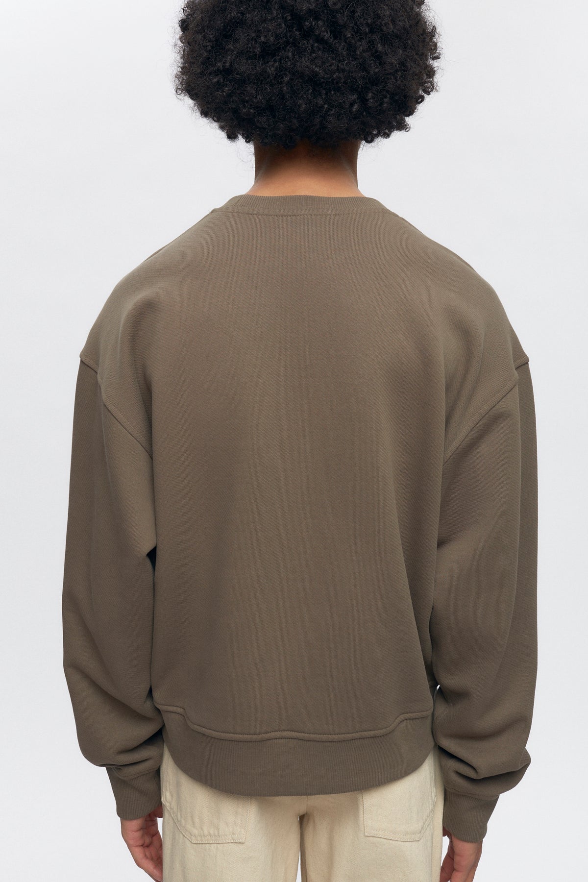 French Terry Sweatshirt in Dark Taupe