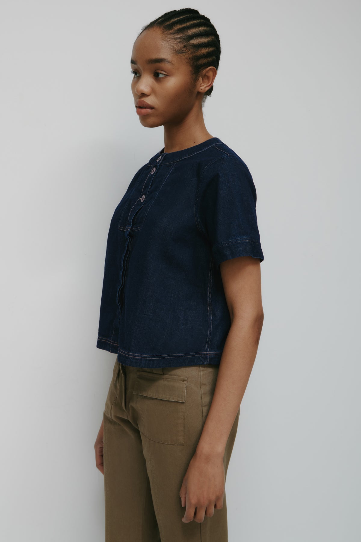 Women's Bib Shirt in Rinse