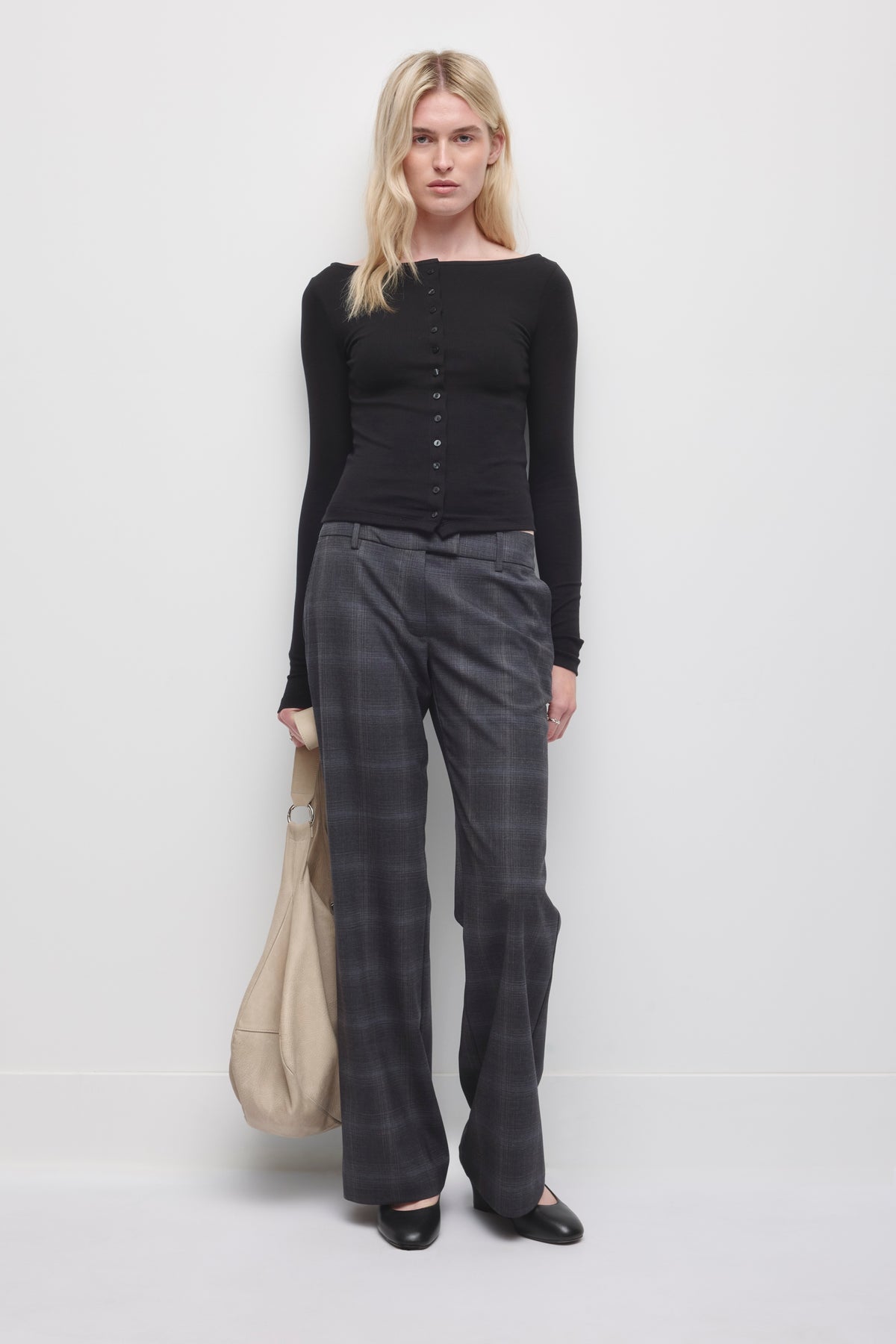 Cardigan col bateau pour femme en noir