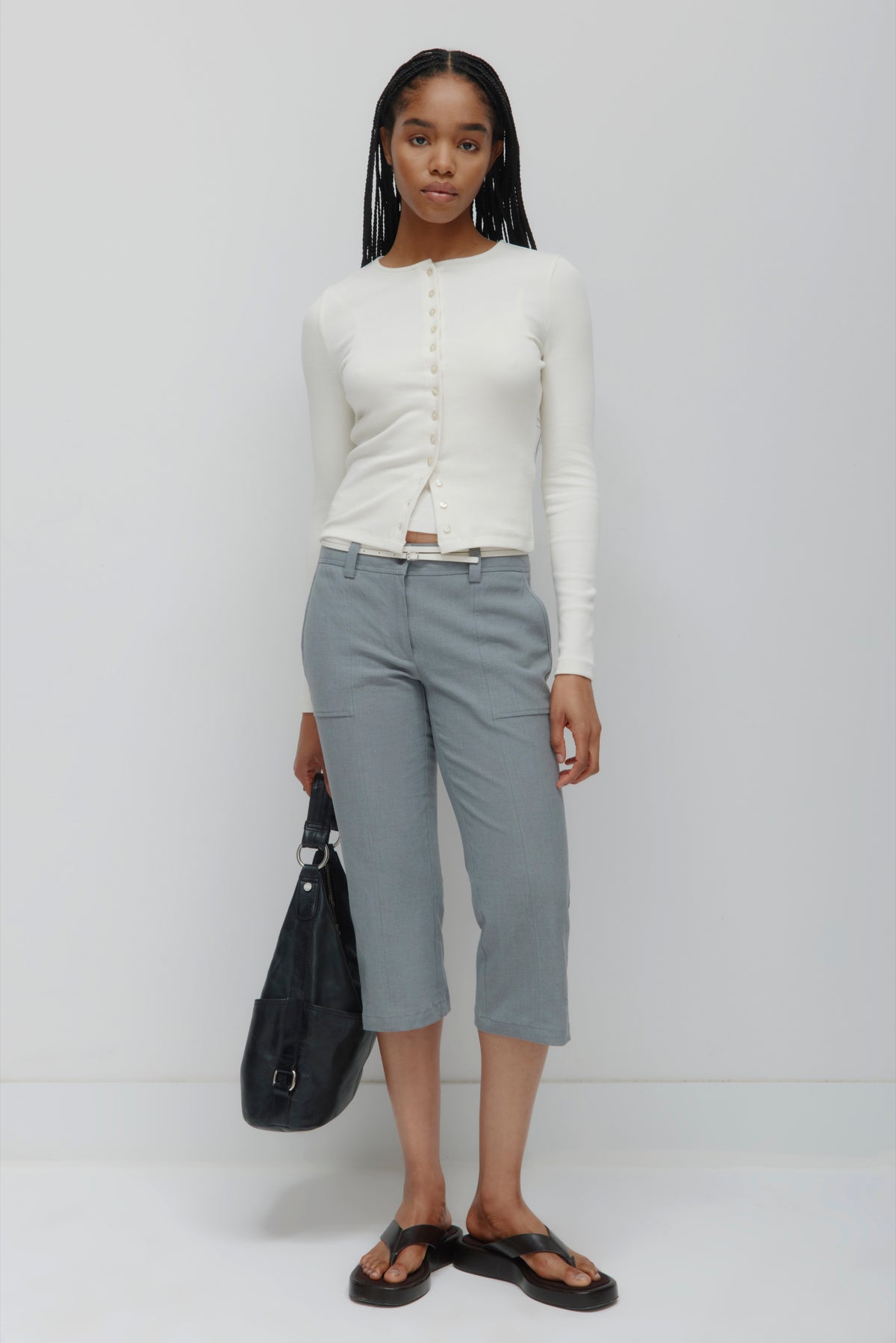 Cardigan à col ras du cou pour femmes en guimauve