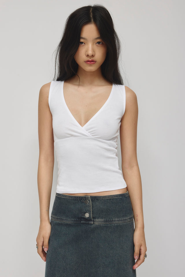 Women's Crossover Tank in White – Kotn