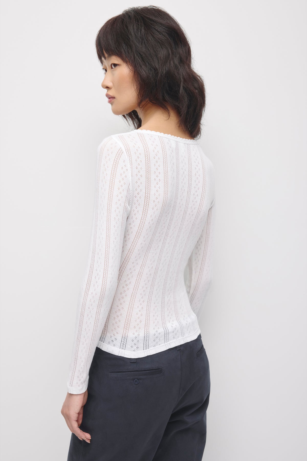 Cardigan Dalia Pointelle pour femme en blanc