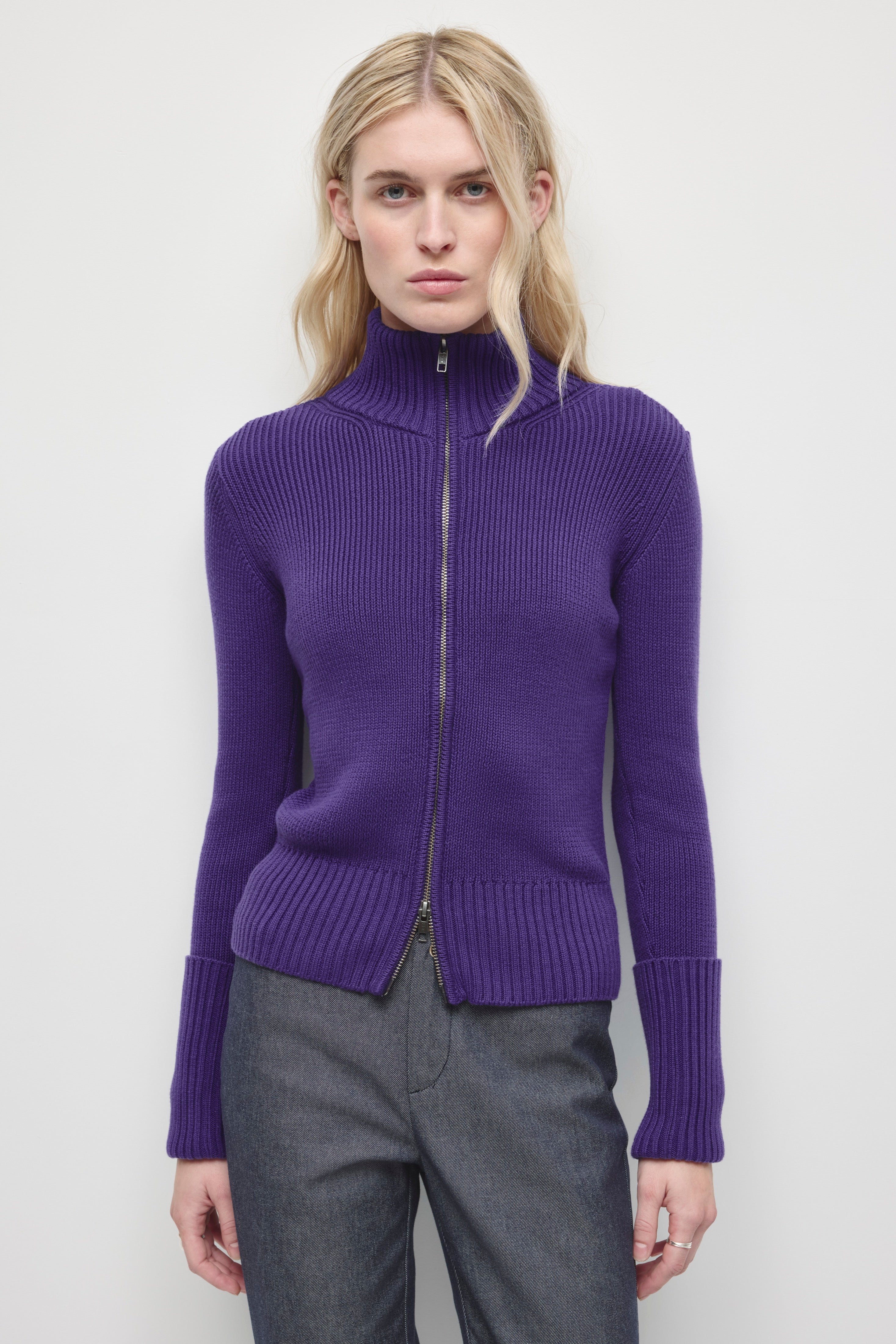 Women's Elara Zip-up Sweater in Violet