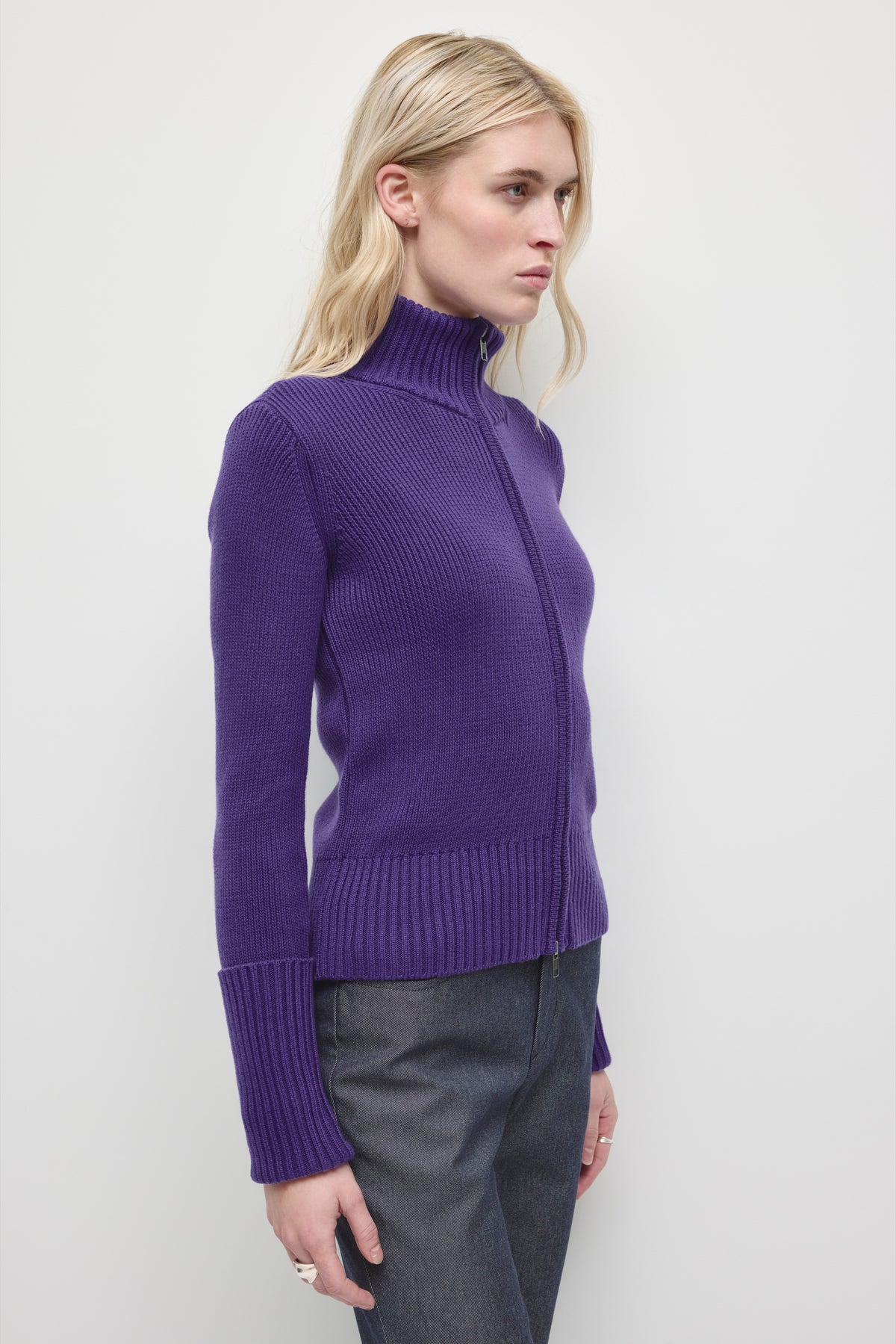 Women's Elara Zip-up Sweater in Violet