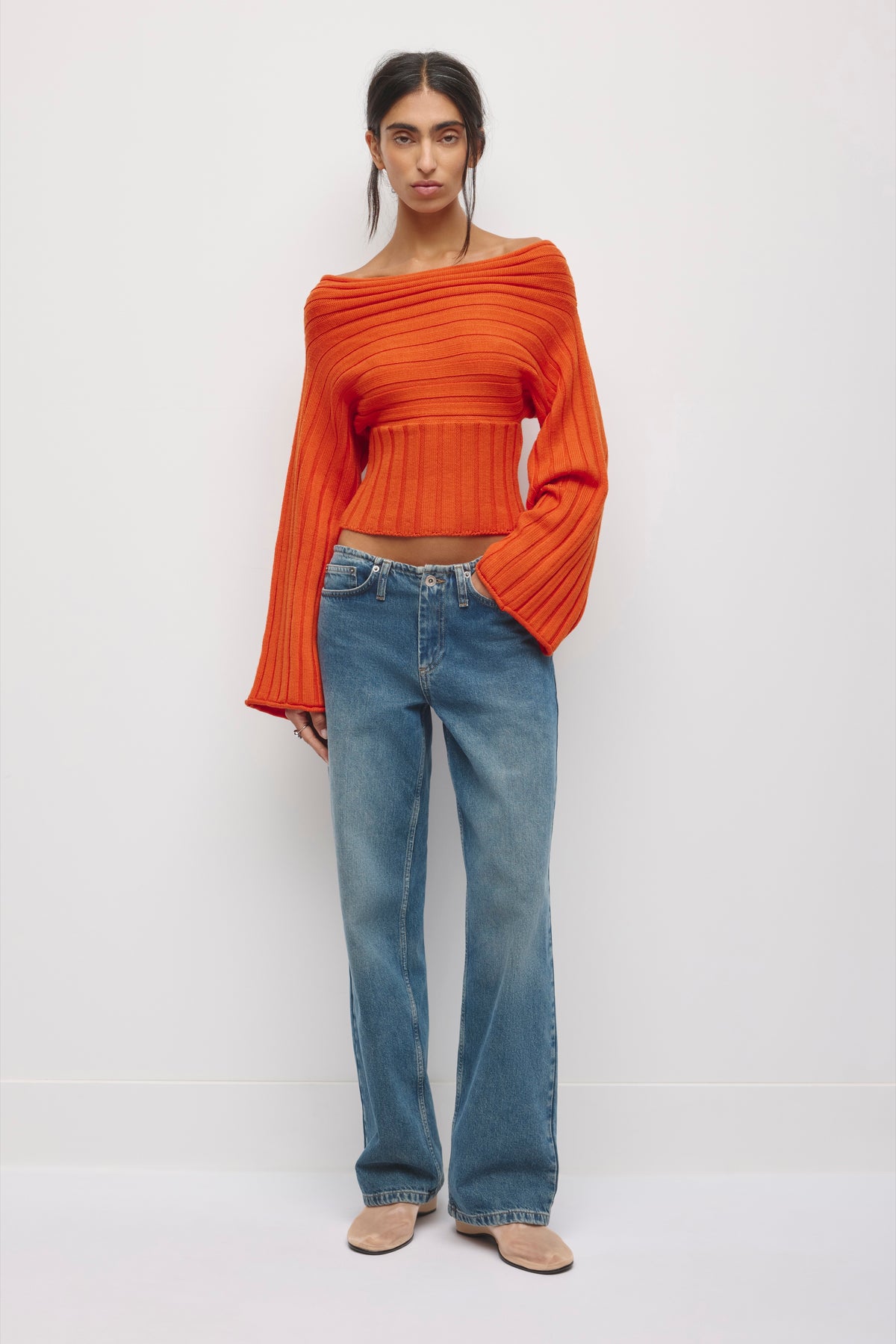 Women's Elina Convertible Sweater in Persimmon