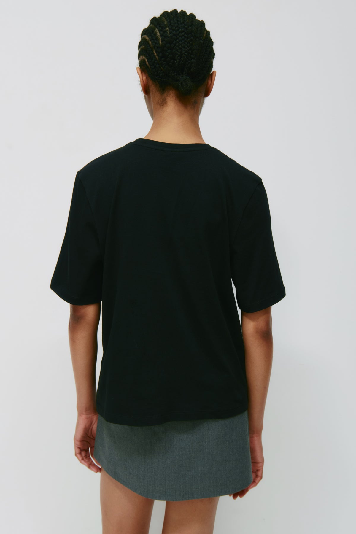T-shirt à col rond pour femmes en noir