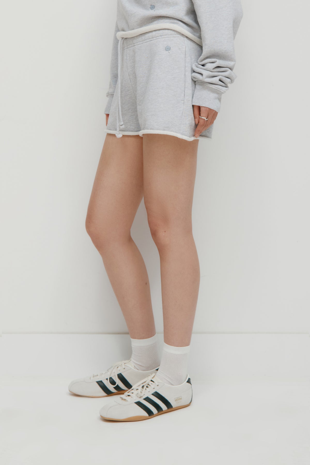 Women's French Terry Cutoff Mini Short in Cloud Mix