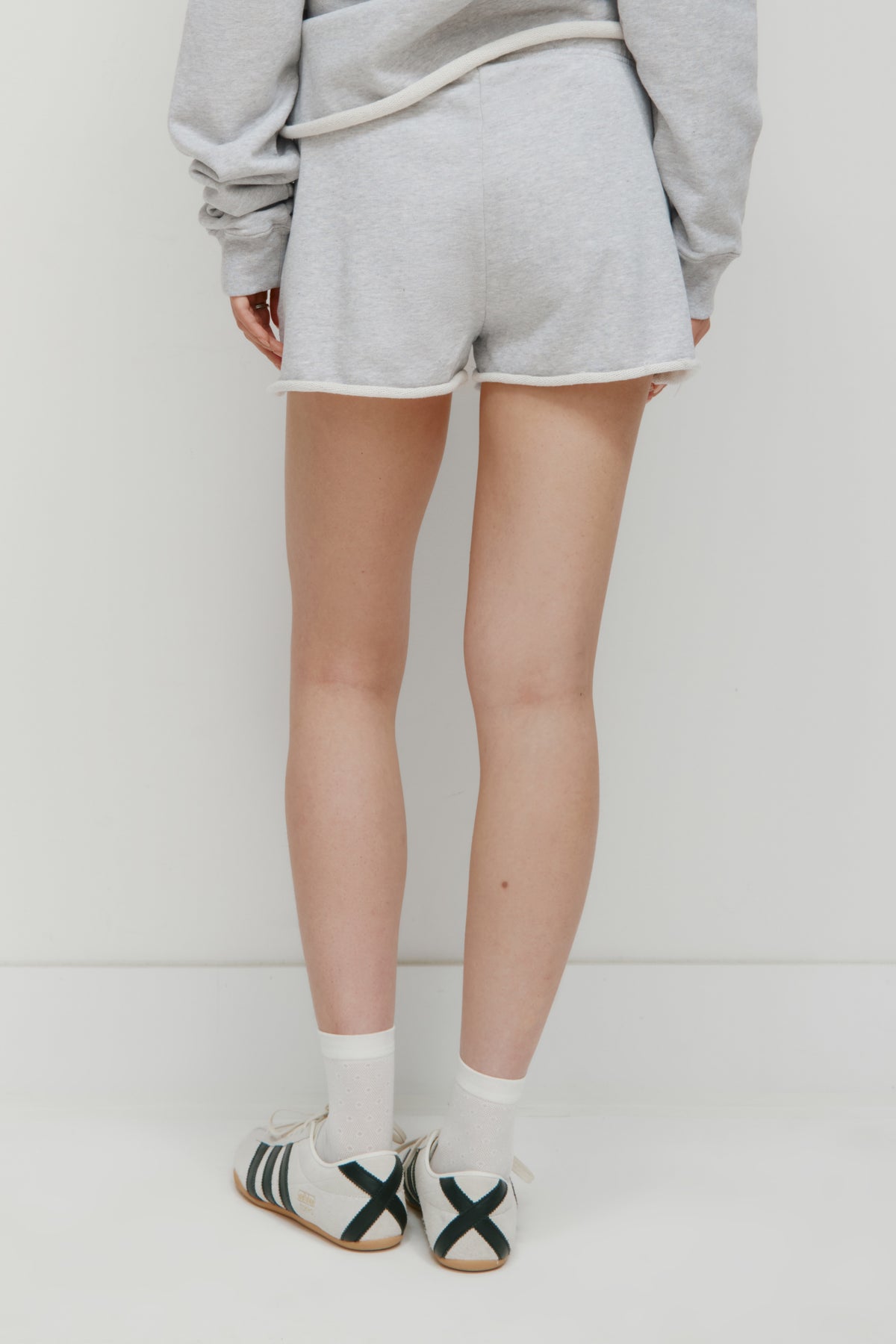 Women's French Terry Cutoff Mini Short in Cloud Mix