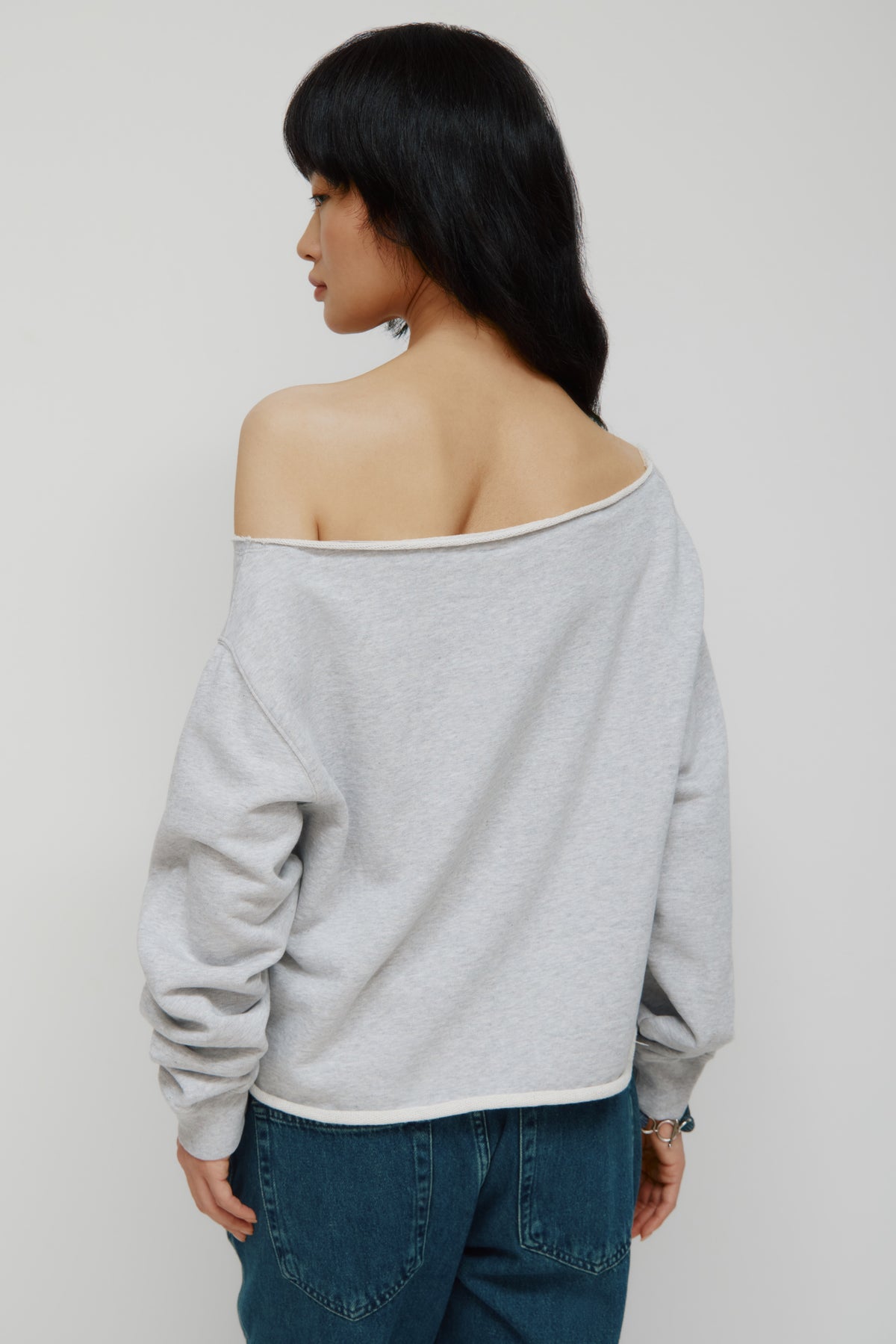 Women's French Terry Cutoff Sweatshirt in Cloud Mix