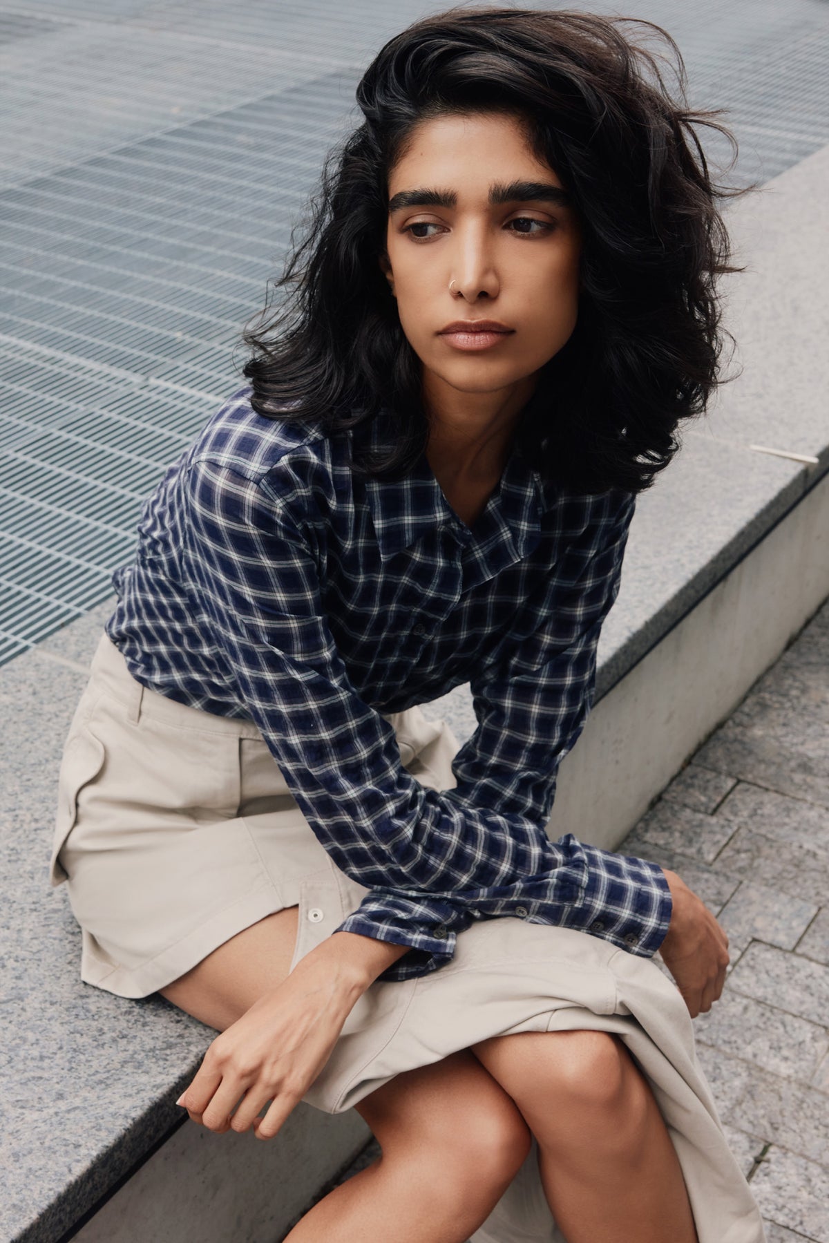 Women's Luma Check Shirt in Deep Ocean Check