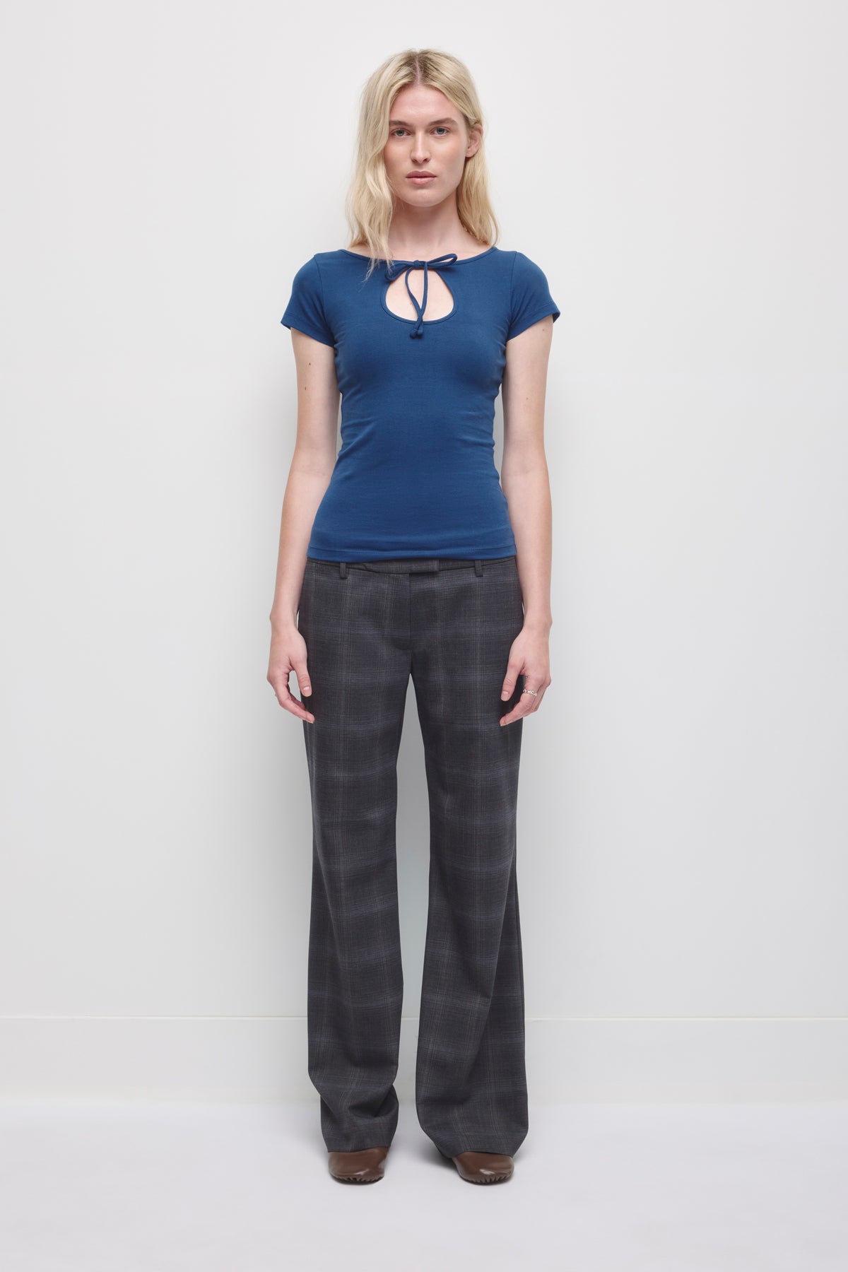 T-shirt Keyhole Layn pour Femme en bleu Pacifique