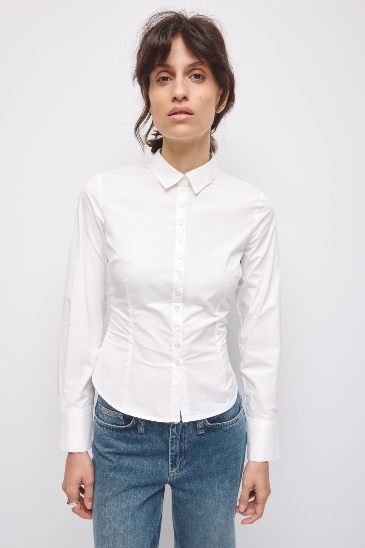 Chemise Ajustée Mahla pour femme en blanc