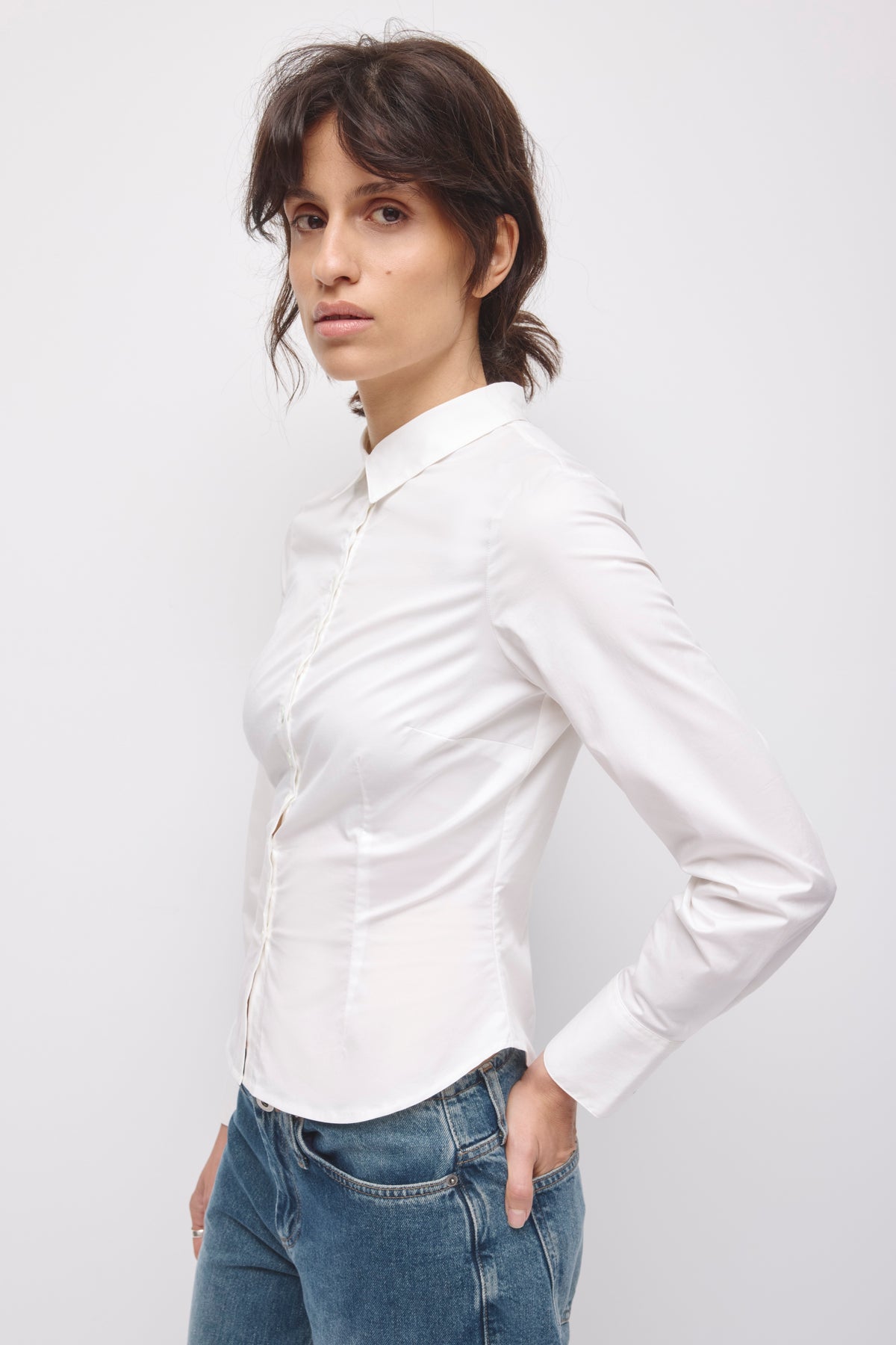 Chemise Ajustée Mahla pour femme en blanc