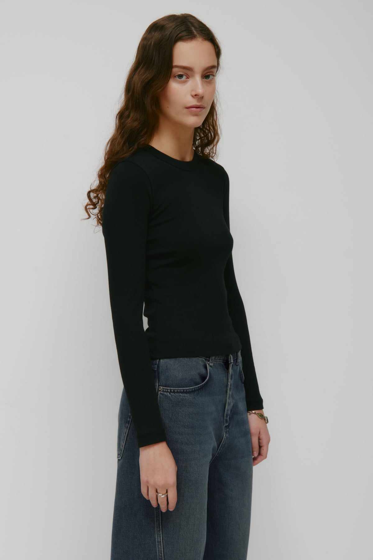 Women's Micro Rib Longsleeve in Black
