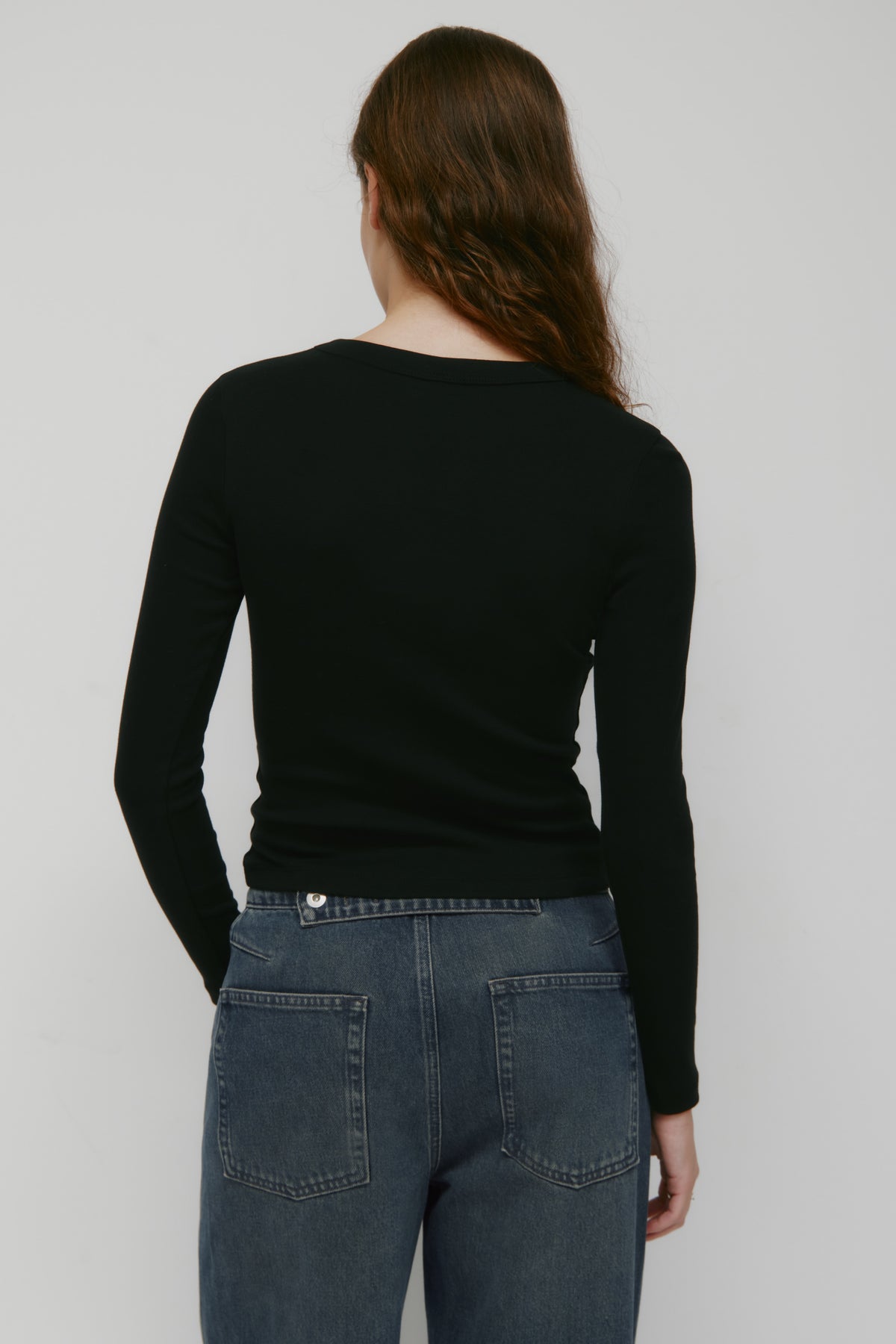 Women's Micro Rib Longsleeve in Black