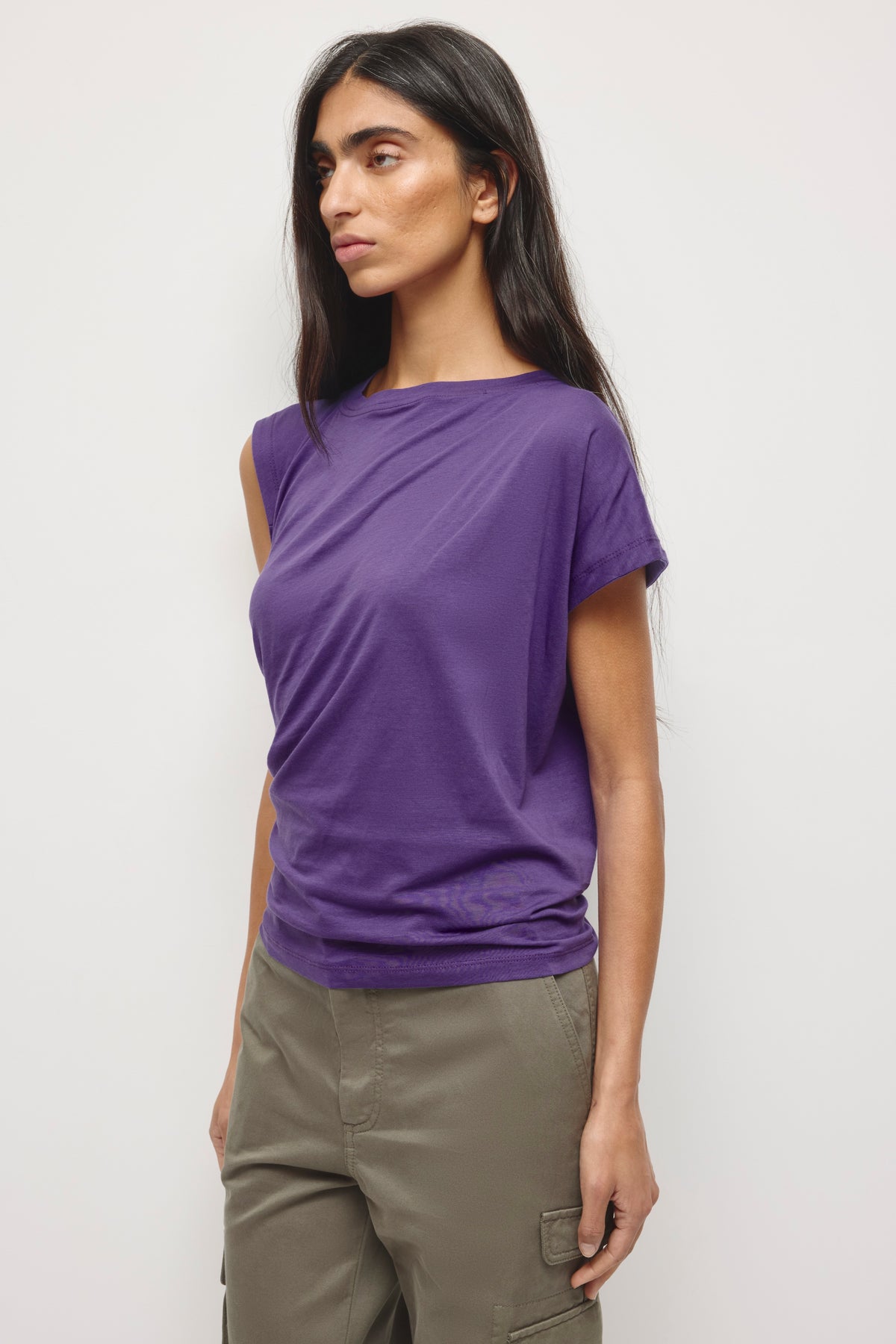 Women's Mina Twisted Tee in Violet