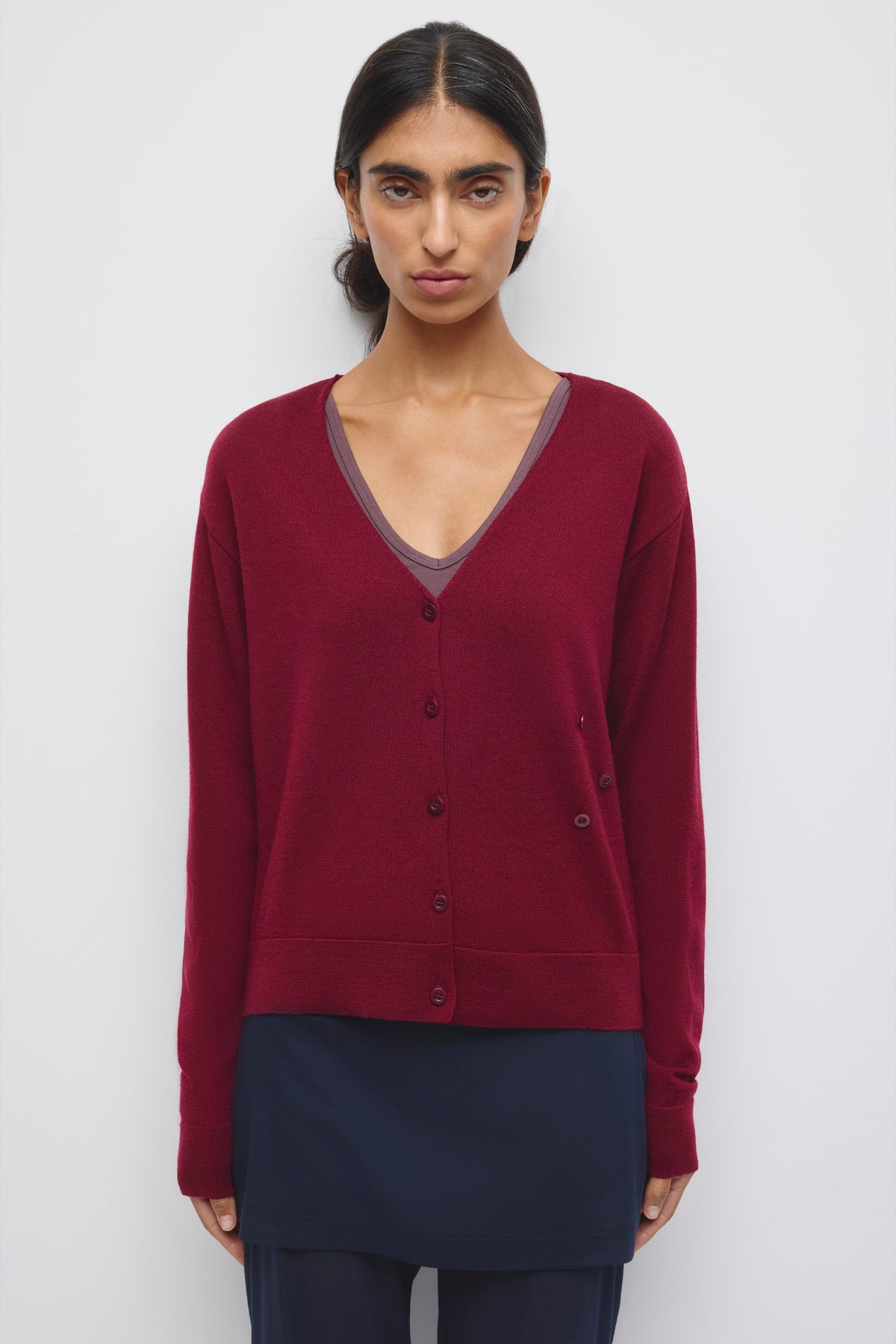 Women's Mona Merino Cardigan in Tawny Port