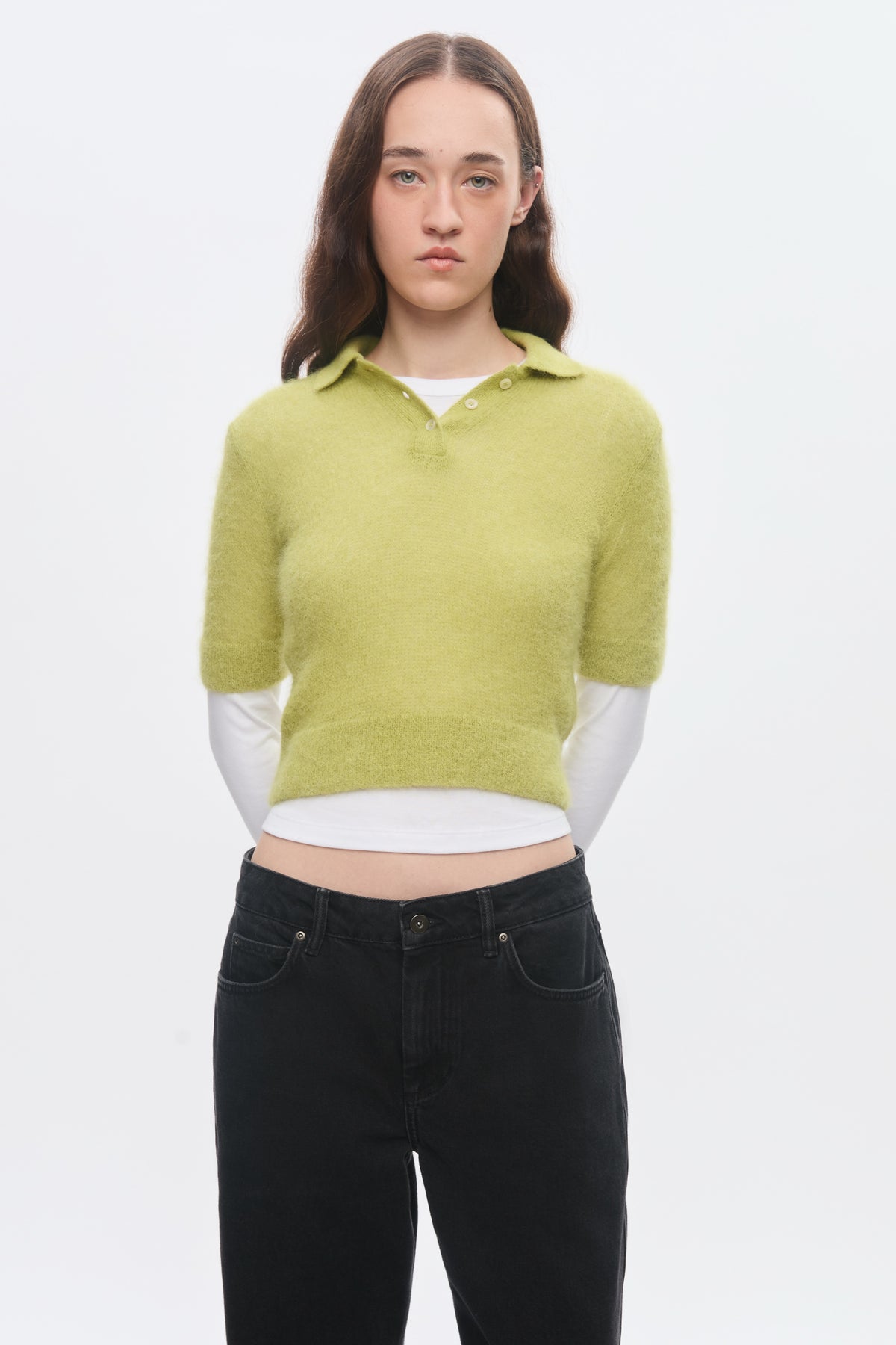 Women's Noor Fuzzy Polo in Hazel