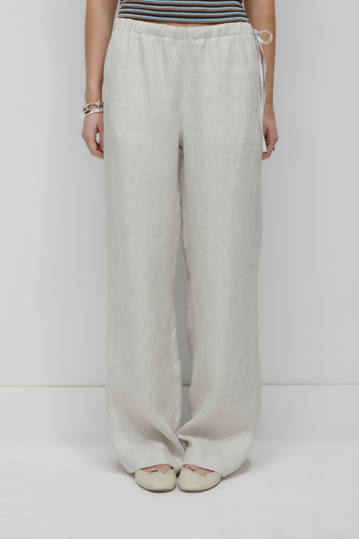 Women's Persea Linen Tie Pant in Natural